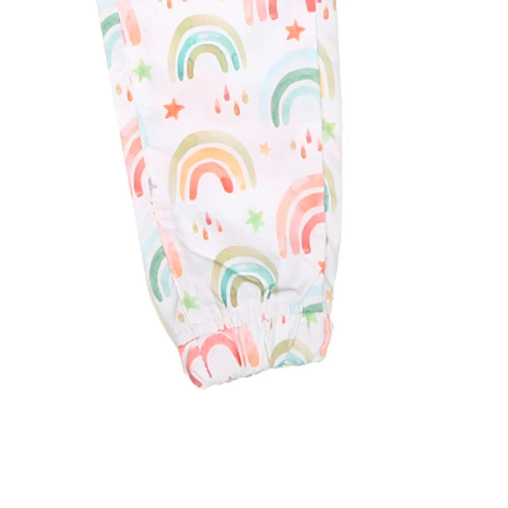 Girls Jegging Cotton Rainbow-White - Image 3