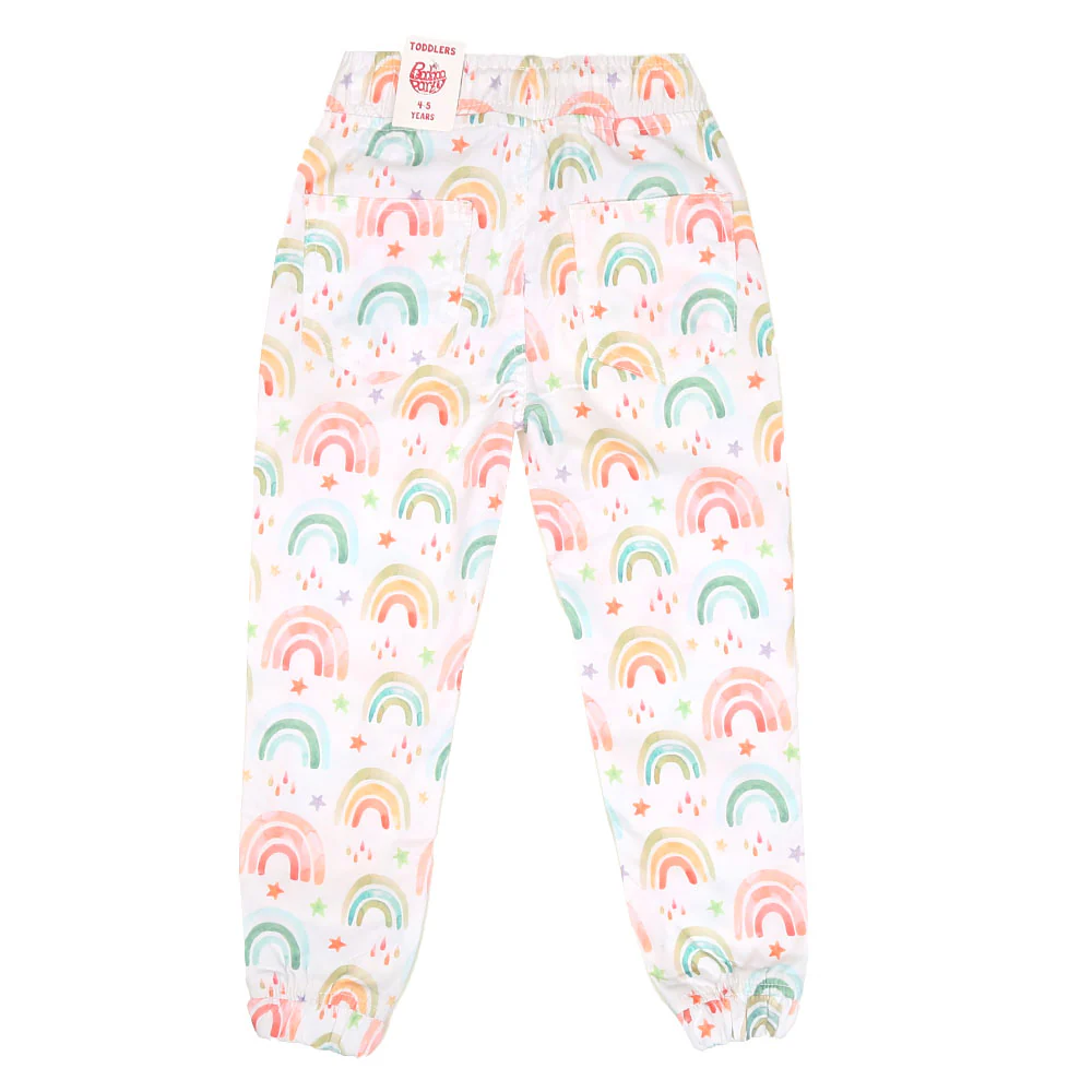 Girls Jegging Cotton Rainbow-White - Image 4