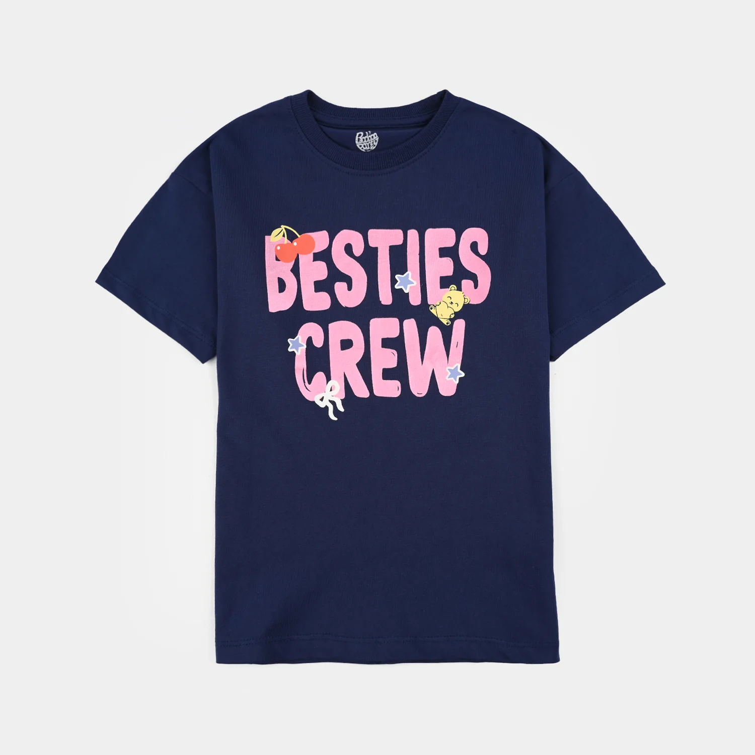 Girls Jersey/Terry 2-Piece Suit (Besties Crew) - Navy Blue - Image 2