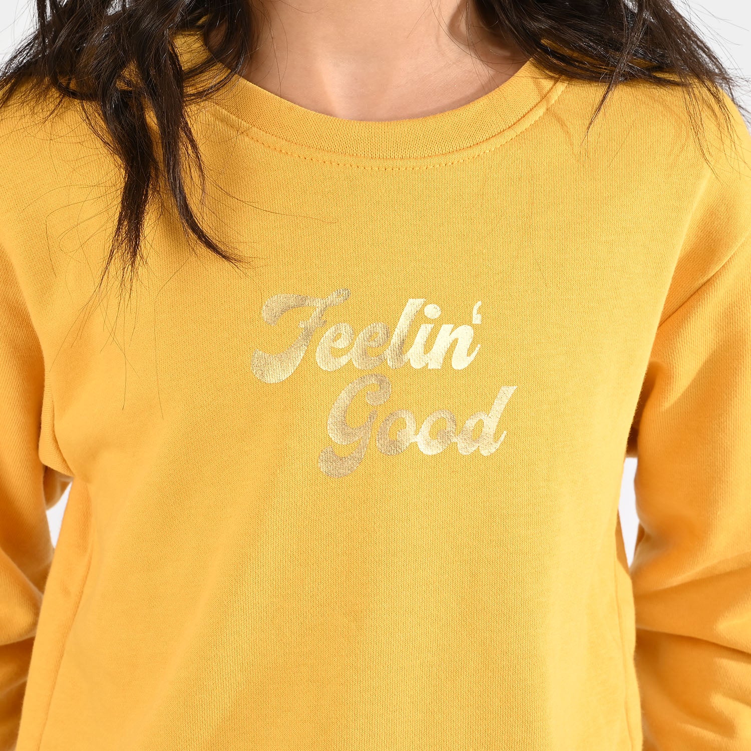 Girls Jersey/Terry 2 Piece Suit (Feeling Good) - Yellow - Image 2