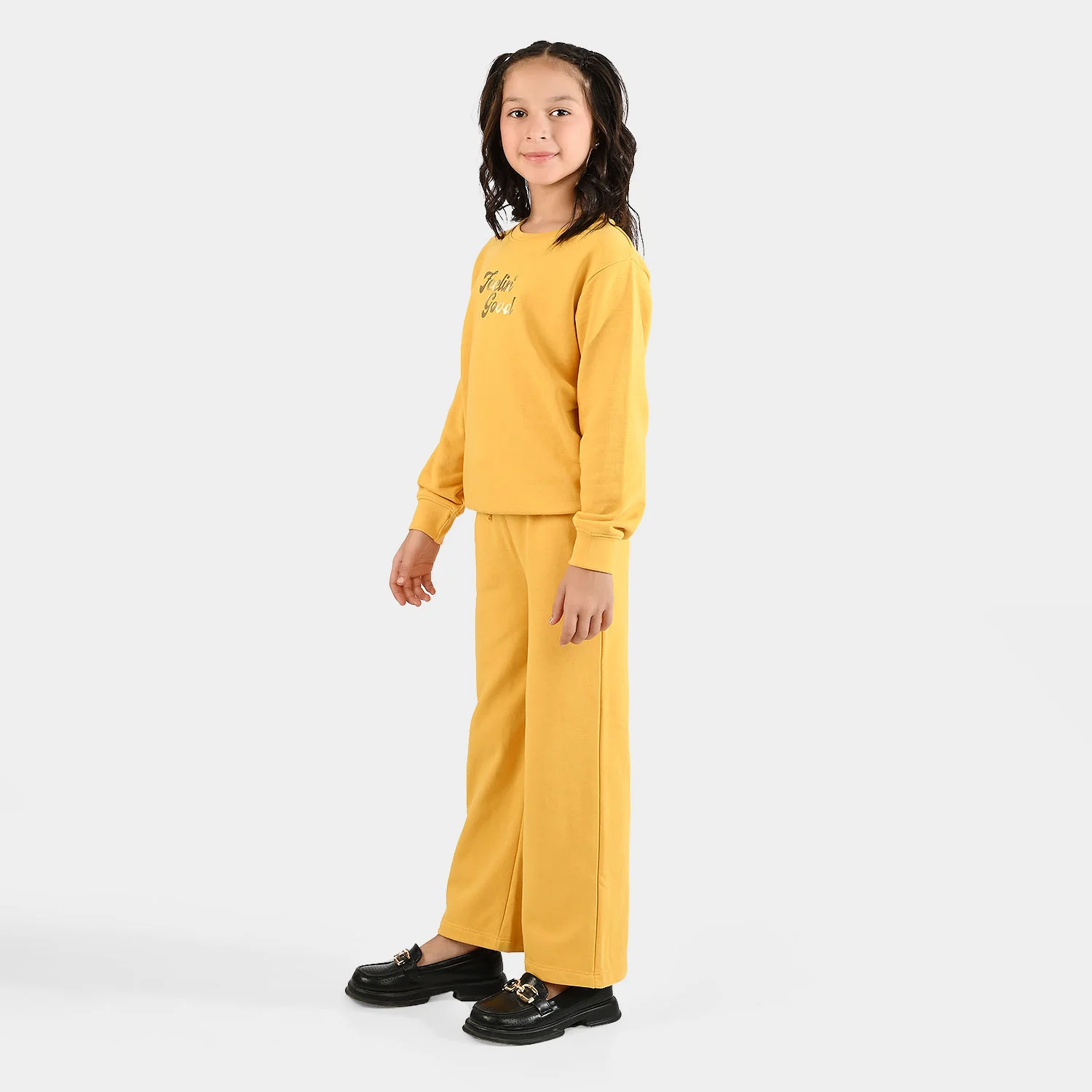 Girls Jersey/Terry 2 Piece Suit (Feeling Good) - Yellow - Image 3