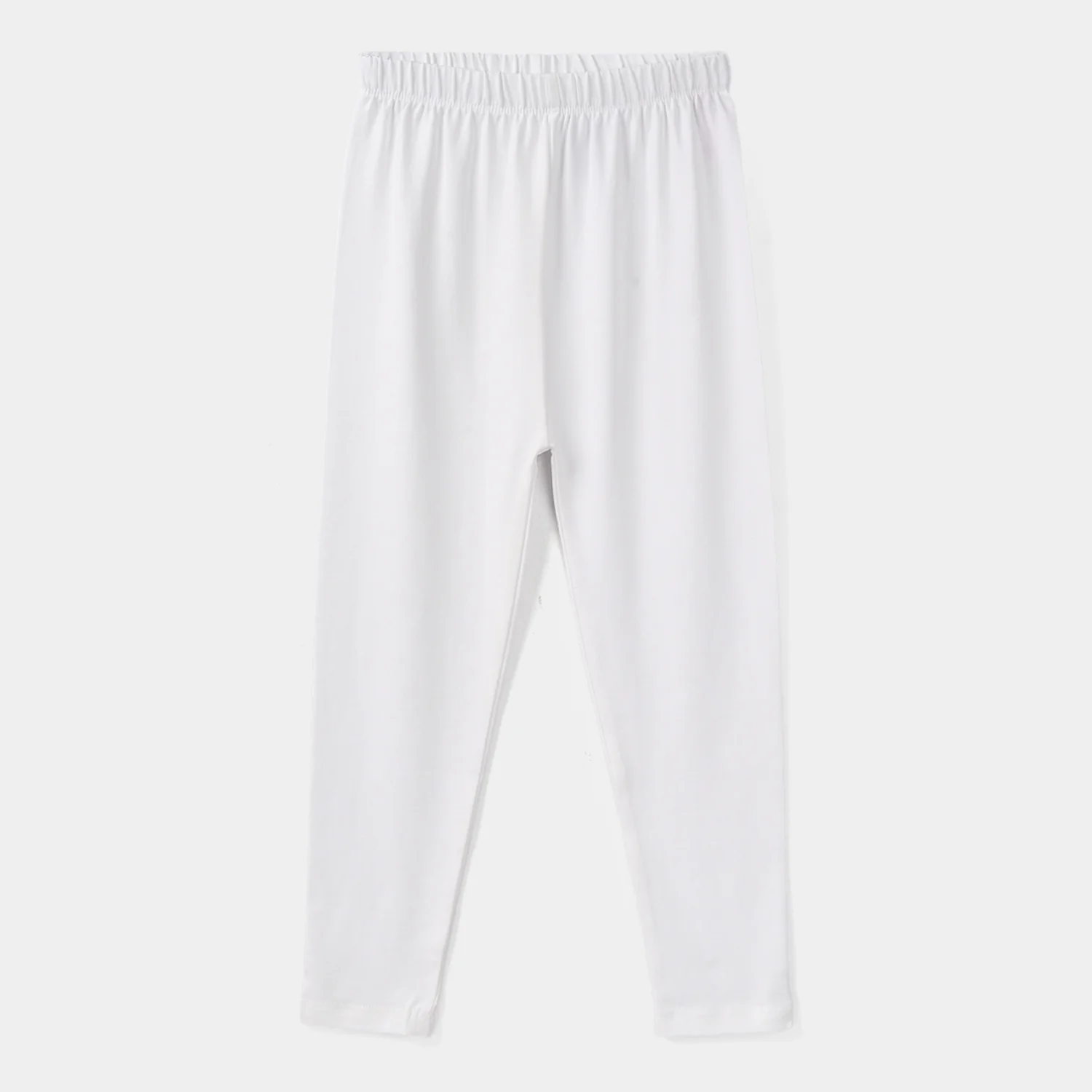 Girls Jersey/Terry Basic Tights - White
