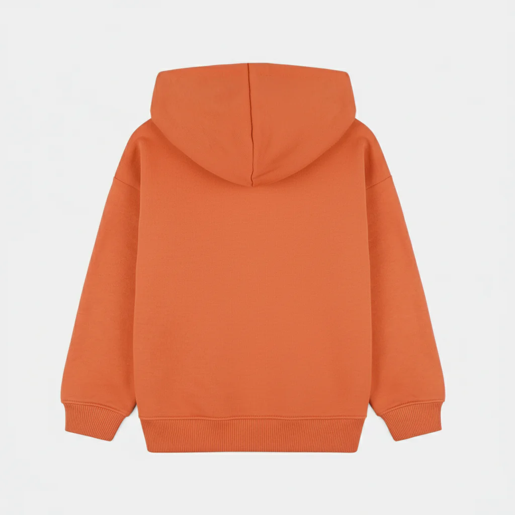 Girls Jersey/Terry Pullover Hoodie Happy Moments-Orange - Image 4