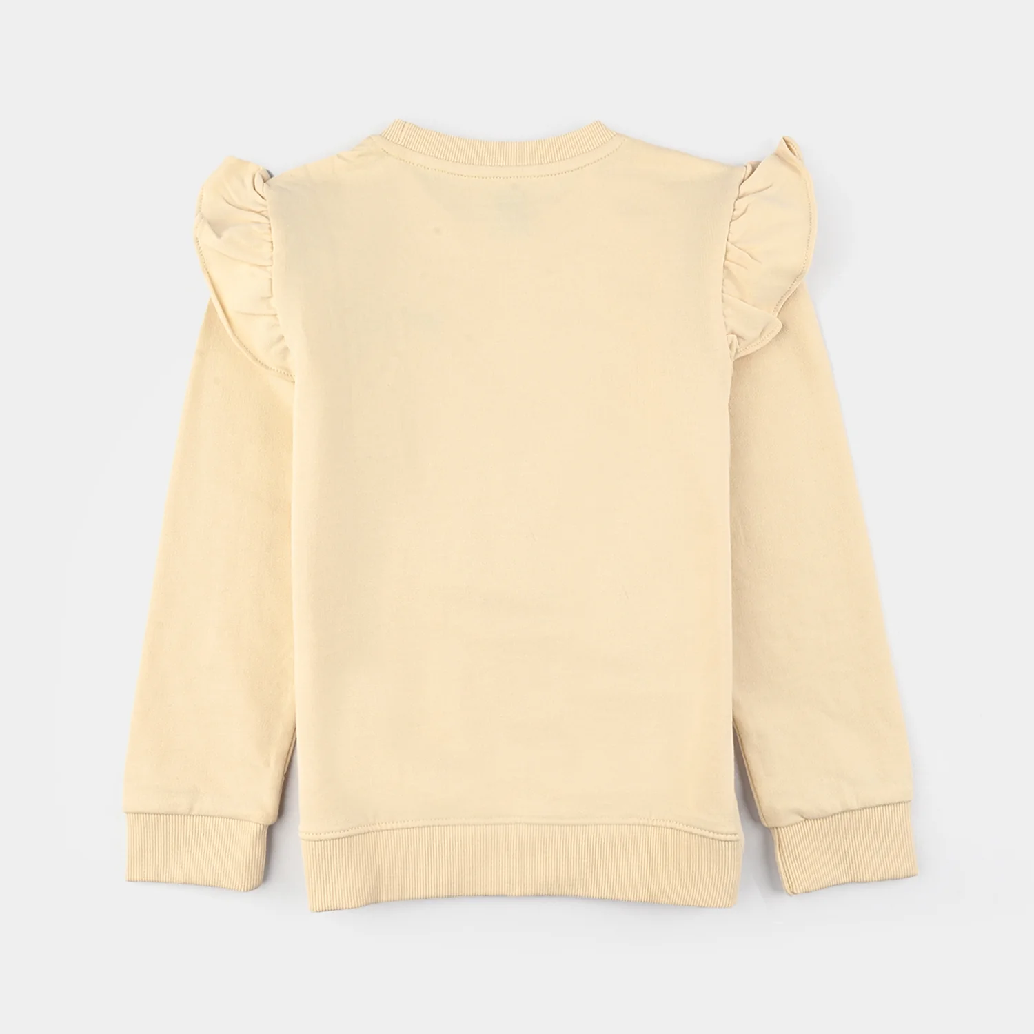 Girls Jersey/Terry Sweatshirt Bow-Wood Ash - Image 4