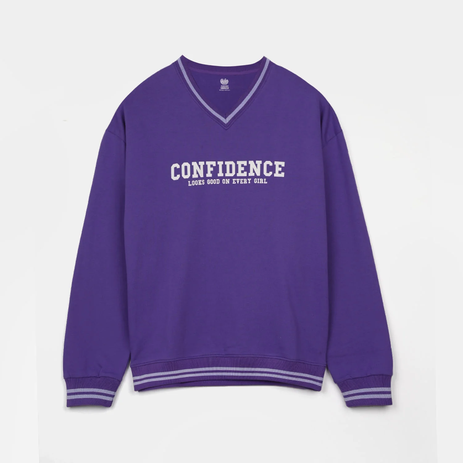 Girls Jersey/Terry Sweatshirt Confidence - Purple