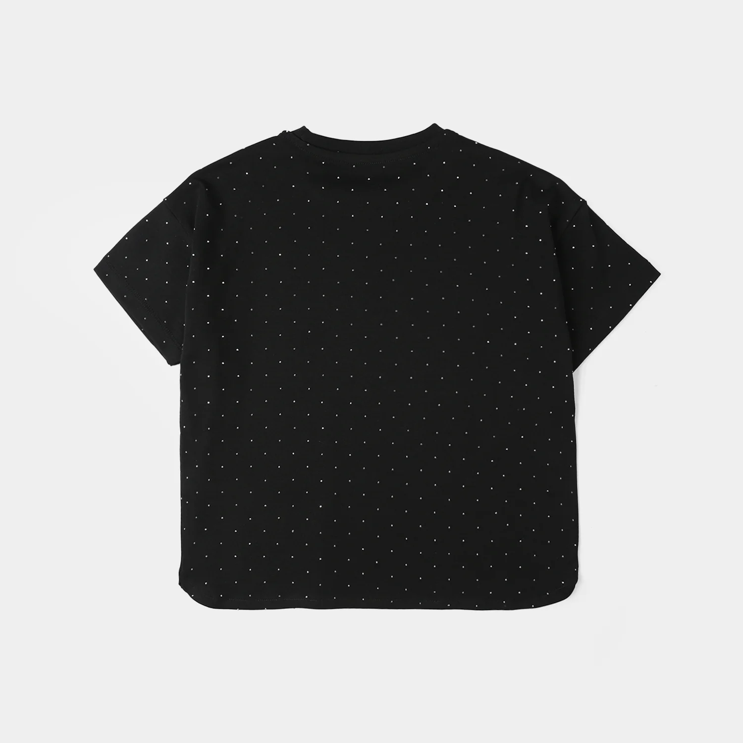 Girls Jersey/Terry T-Shirt (Silver Stud) - Black - Image 4