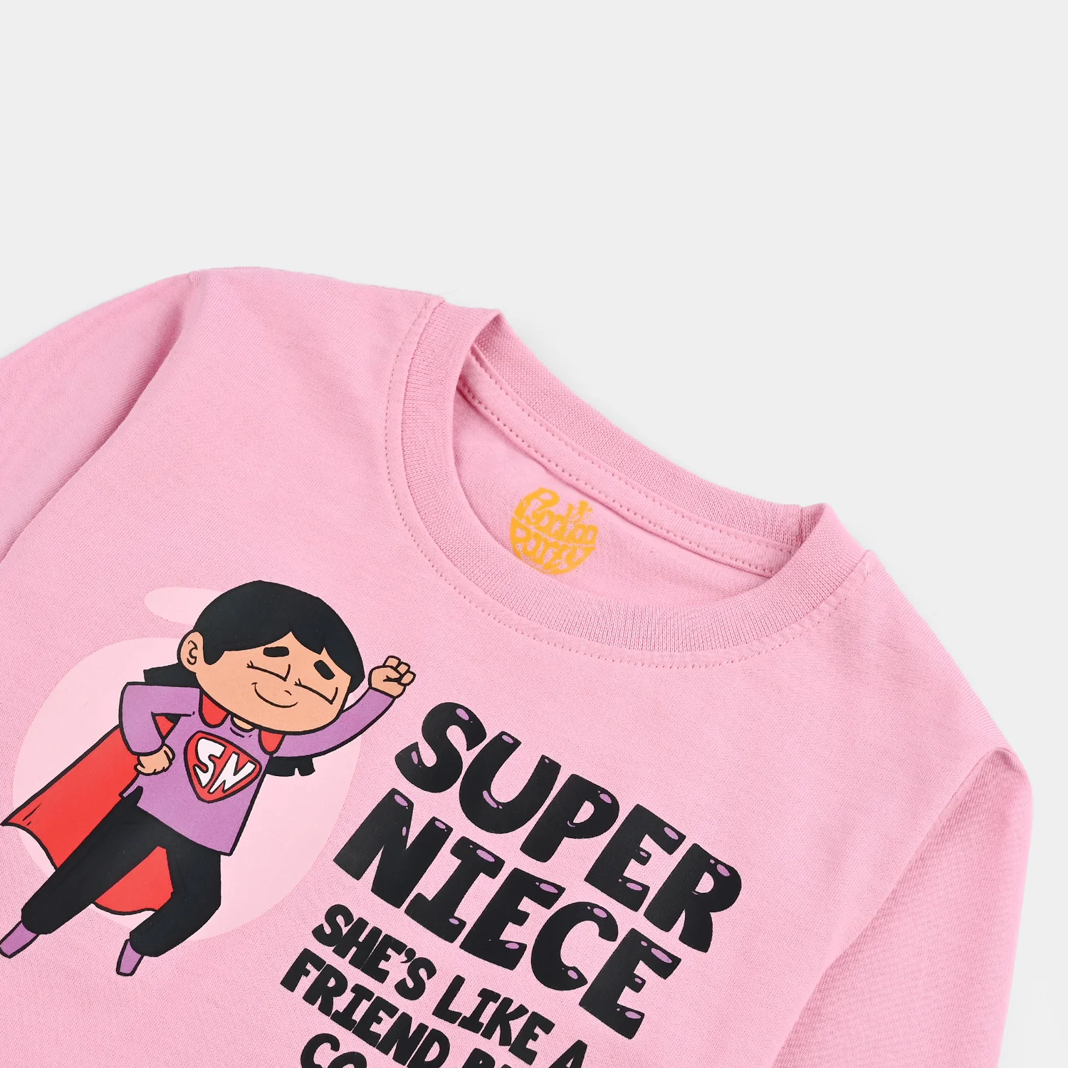 Girls Jersey/Terry T-Shirt - Pink - Image 2