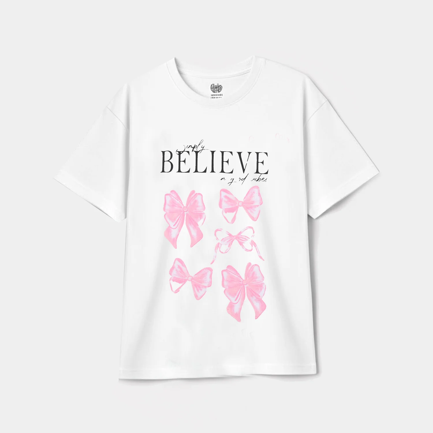Girls Jersey/Terry T-Shirt (Believe) - White