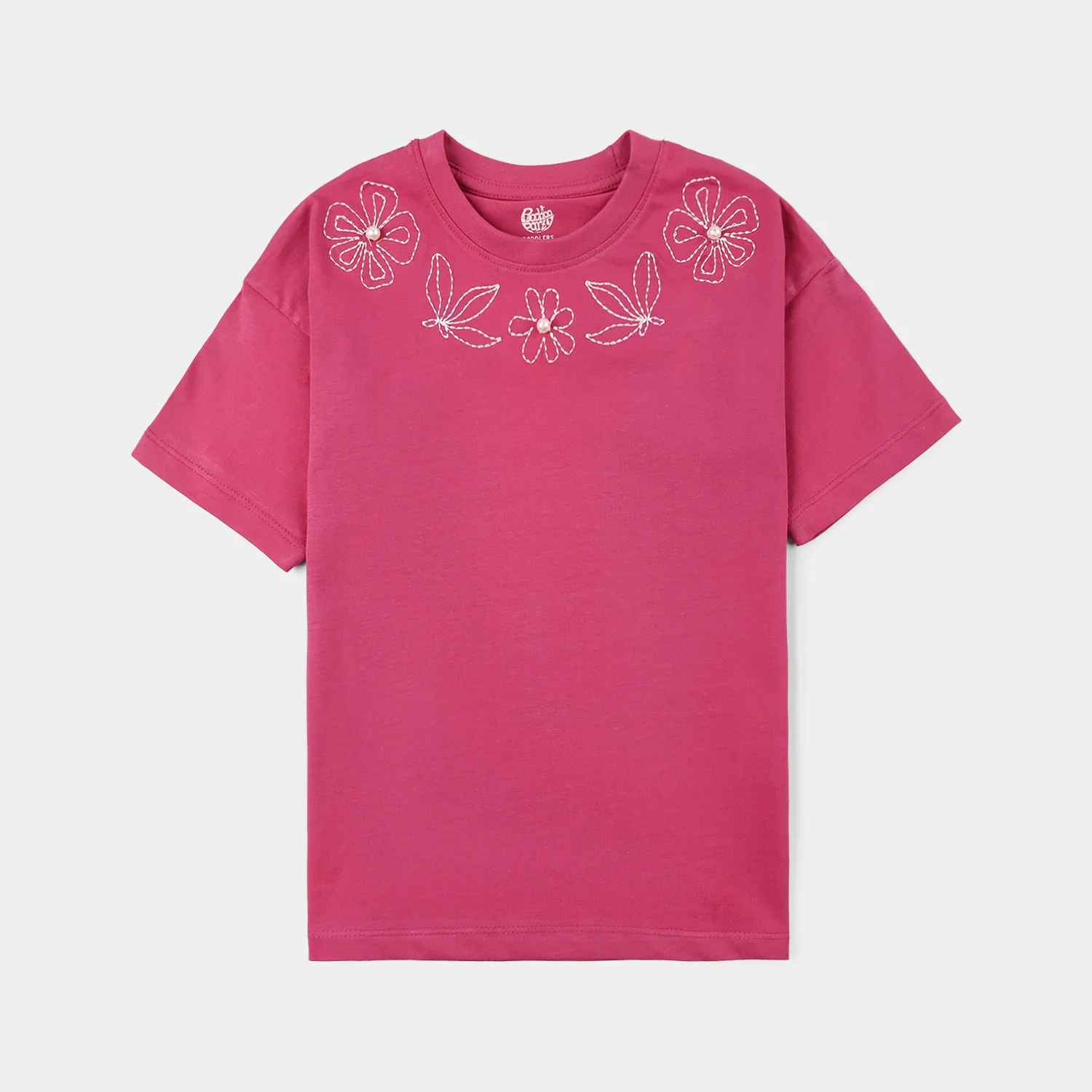 Girls Jersey/Terry T-Shirt - Red