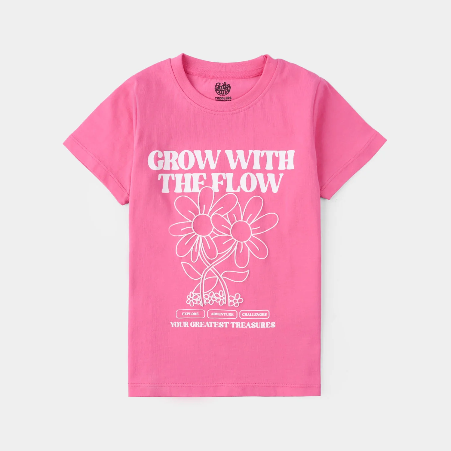 Girls Jersey/Terry T-Shirt - Hot Pink
