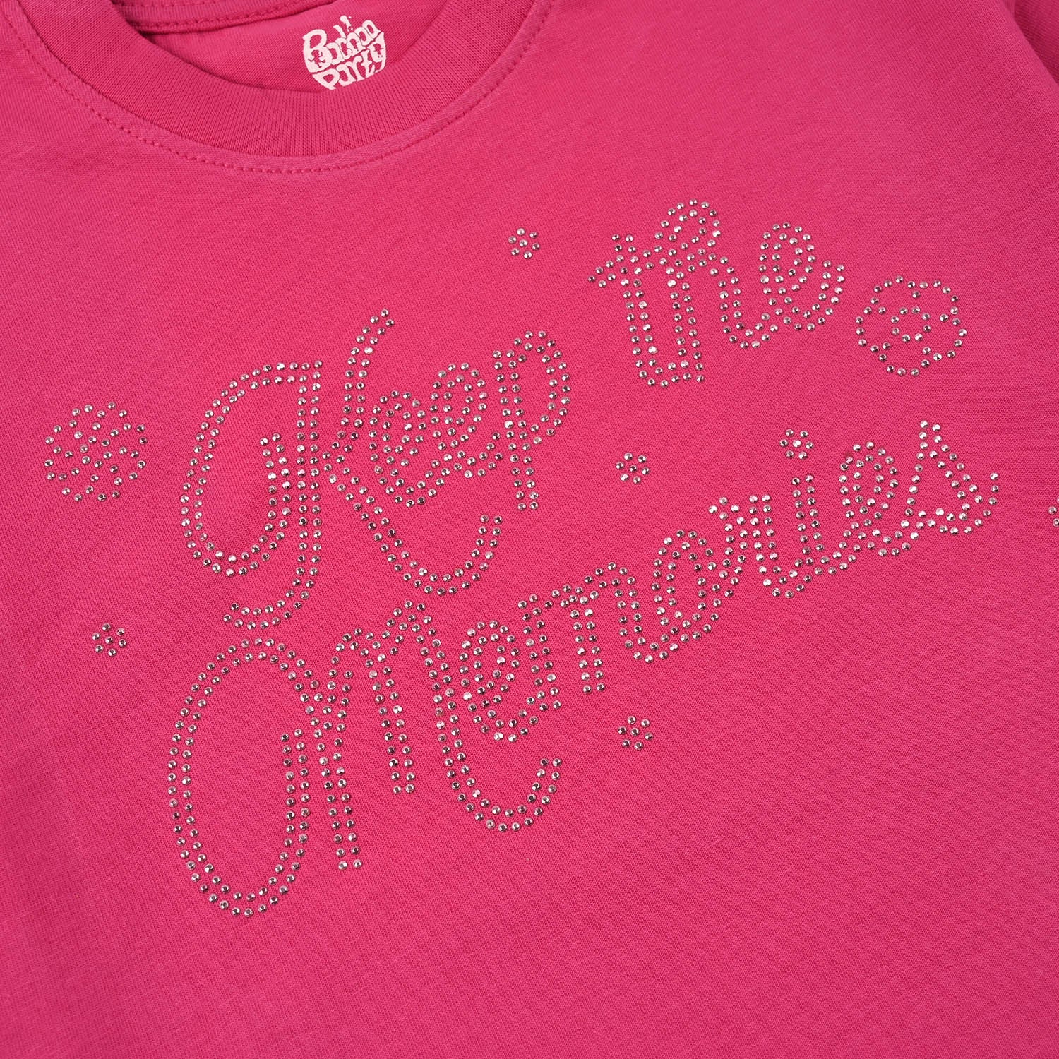 Girls Jersey/Terry T-Shirt - Red - Image 2