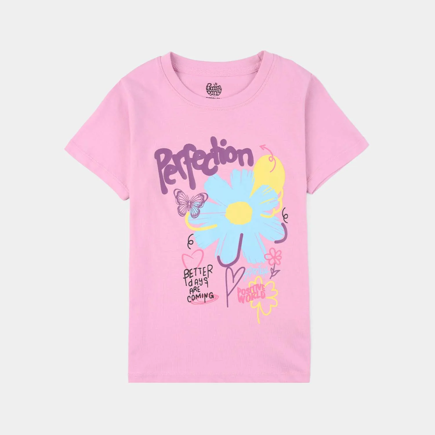 Girls Jersey/Terry T-Shirt (Perfection) - Pink