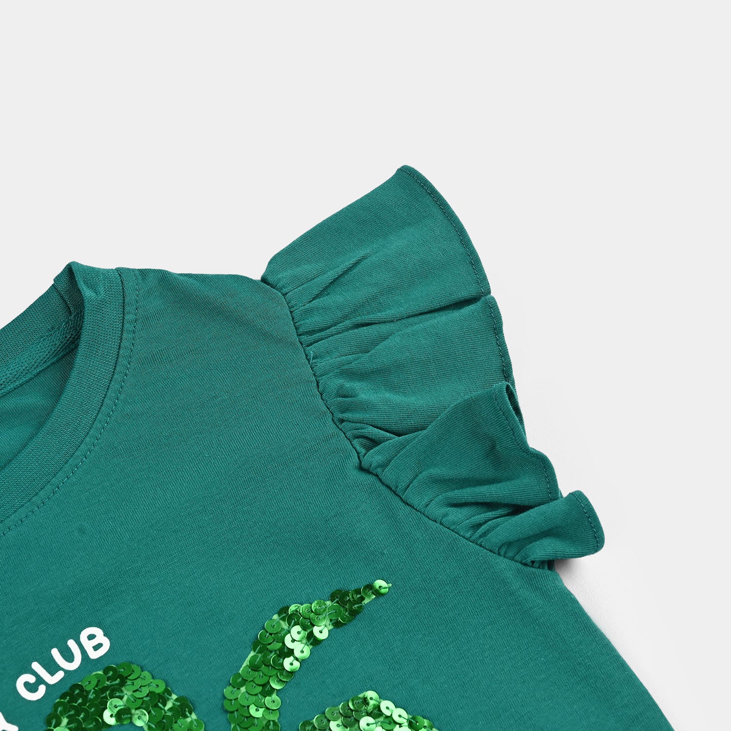 Girls Jersey/Terry T-Shirt (Sunny Club) - Green - Image 3