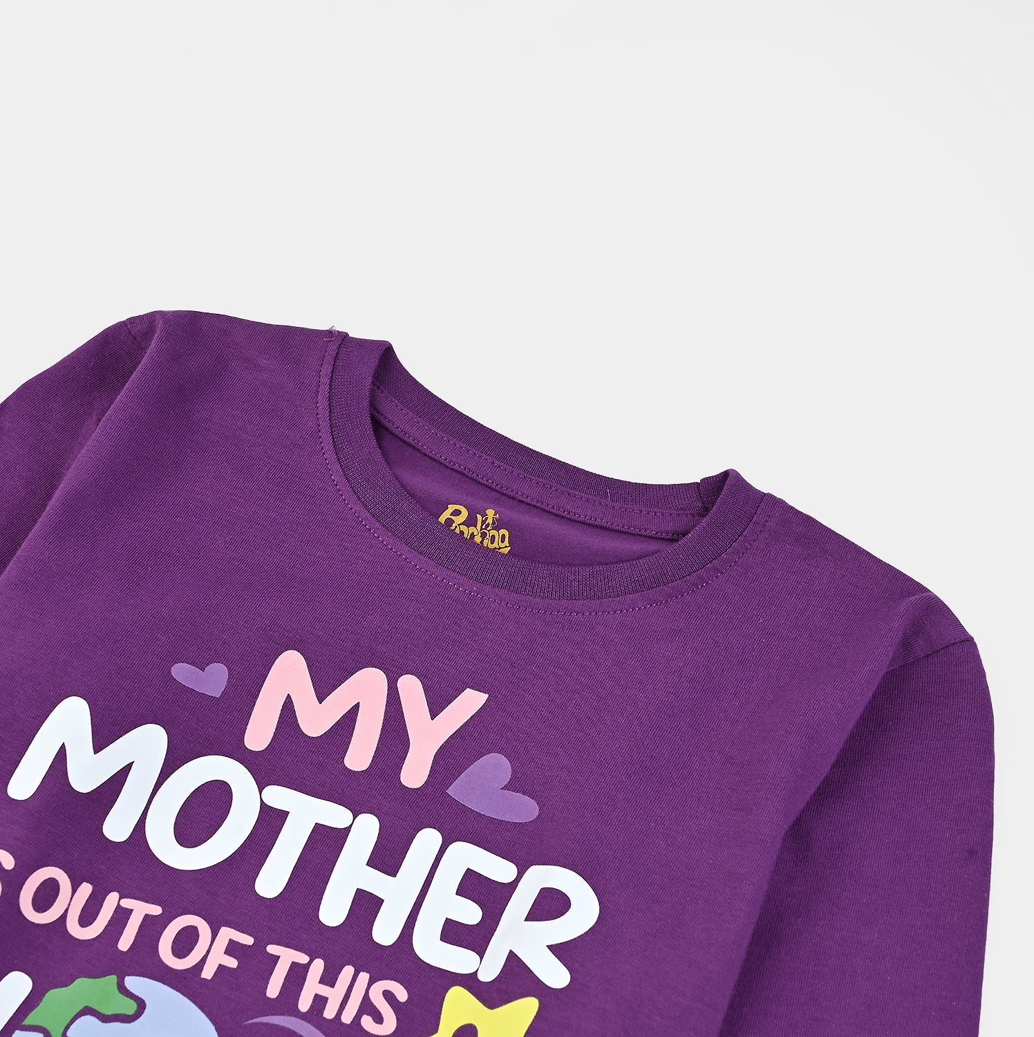 Girls Jersey/Terry T-Shirt My Mother Is Out Of This World-Purple Magic - Image 3