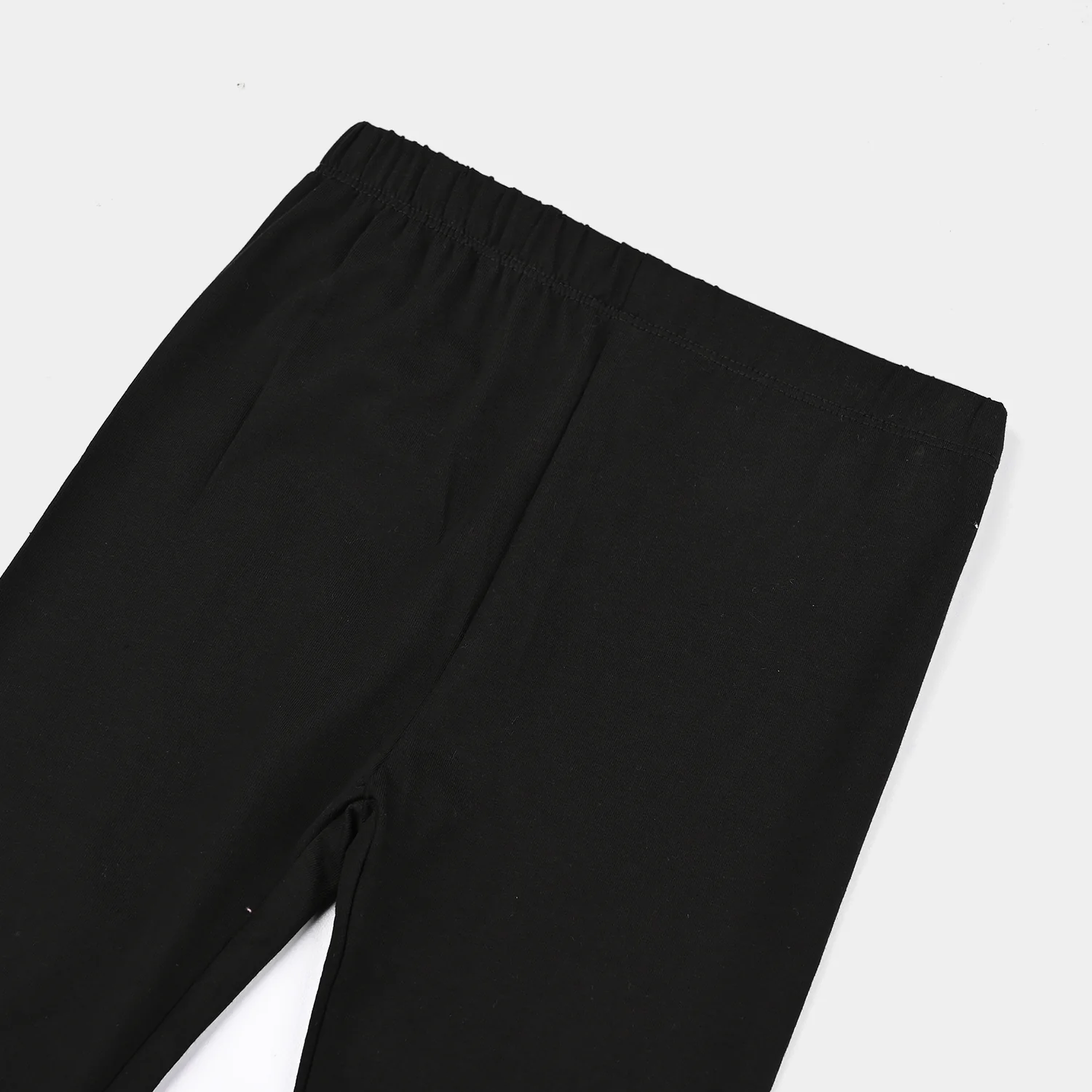 Girls Jersey/Terry Tights - Black - Image 2
