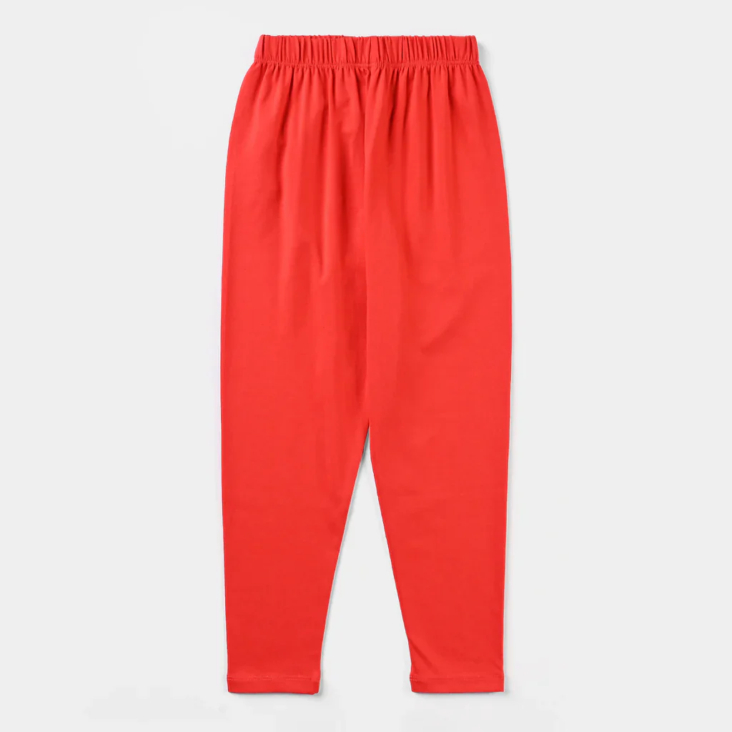Girls Jersey/Terry Tights - Red