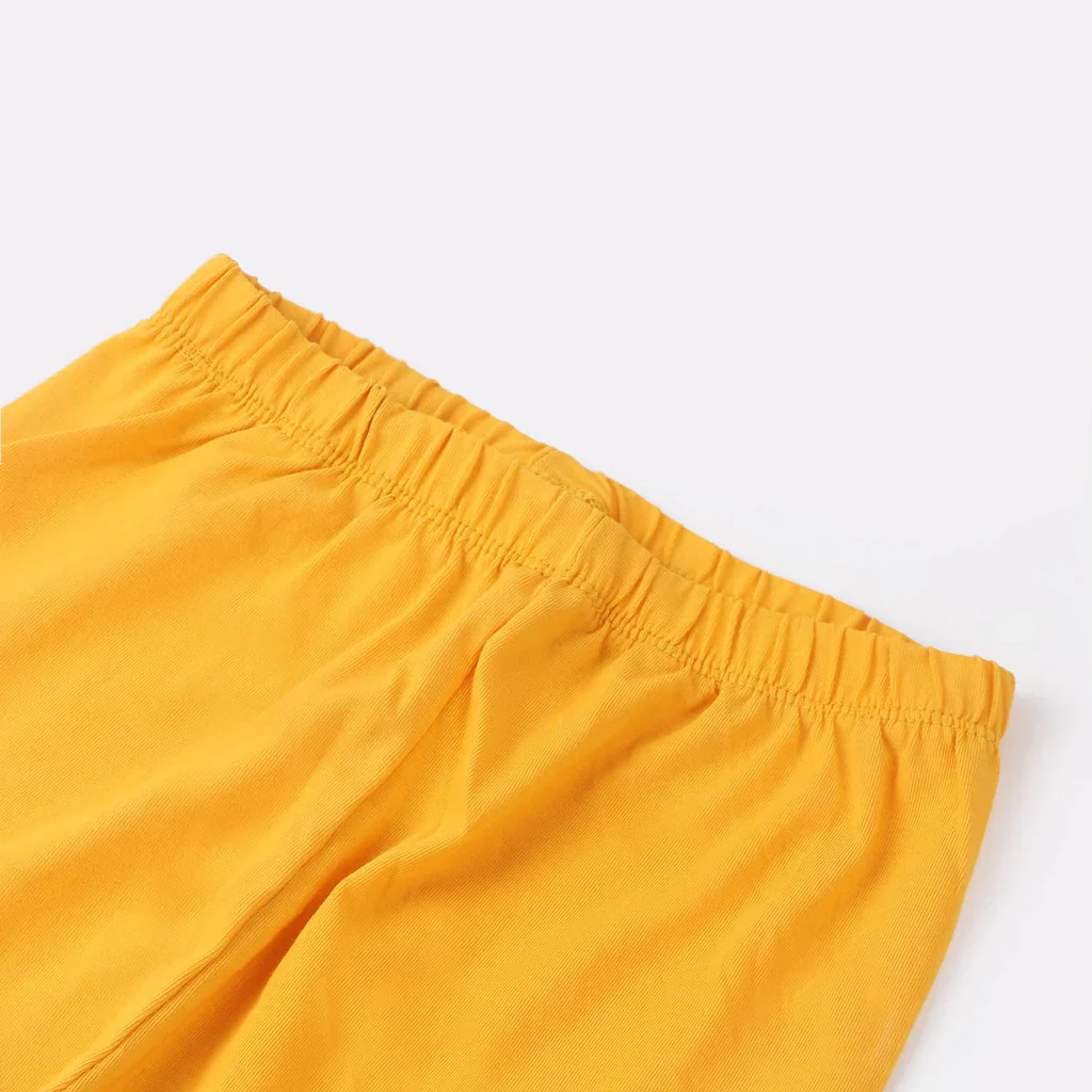 Girls Jersey/Terry Tights-Yellow - Image 2