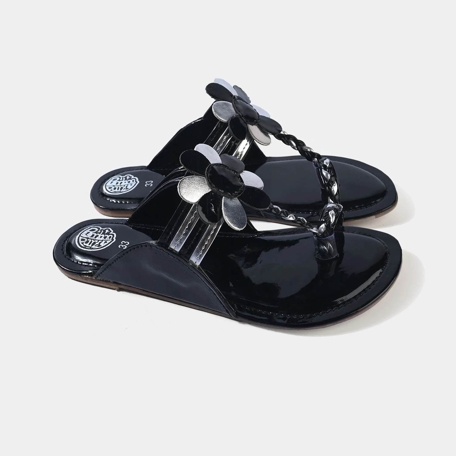 Girls Kolhapuri MT-07-BLACK - Image 3
