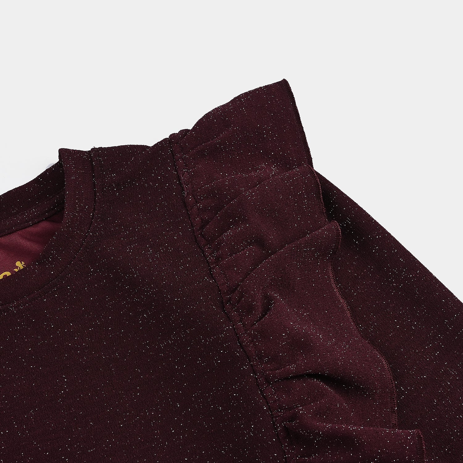 Girls Microfiber Jersey T-Shirt F/S MAROON LUREX - MAROON - Image 2