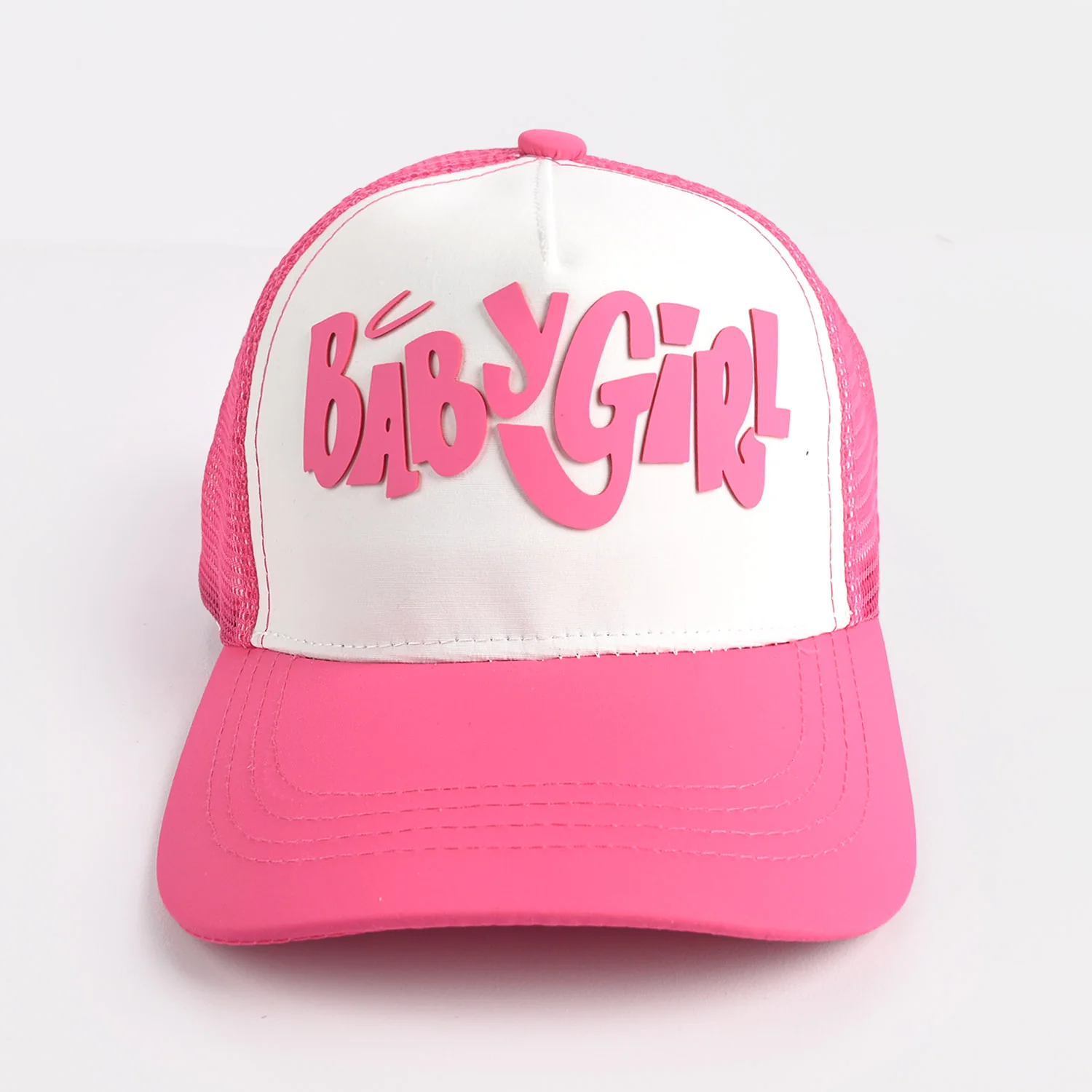 Girls Mix taffeta Cap-Baby Girl-Pnk.White - Image 3