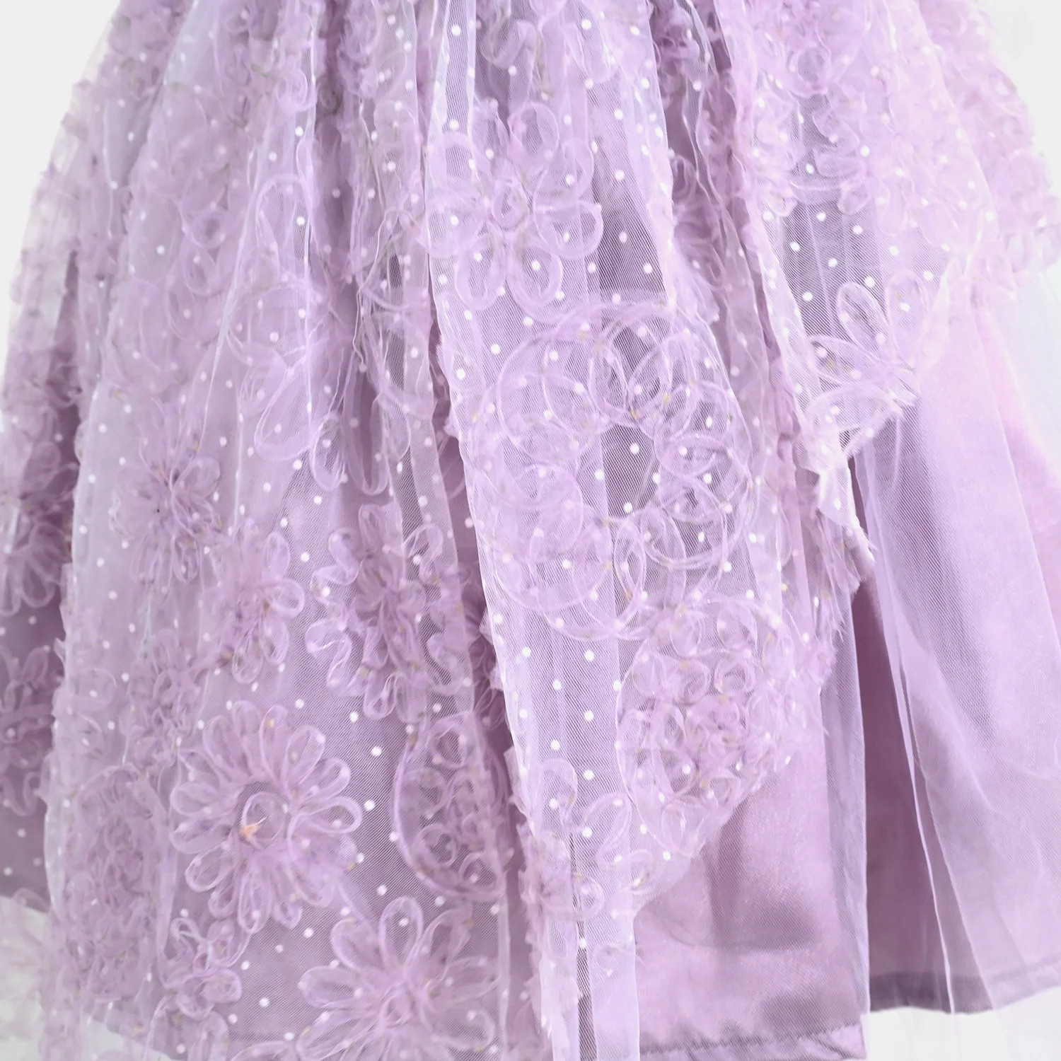 Girls Net Fancy Frock - Purple - Image 4
