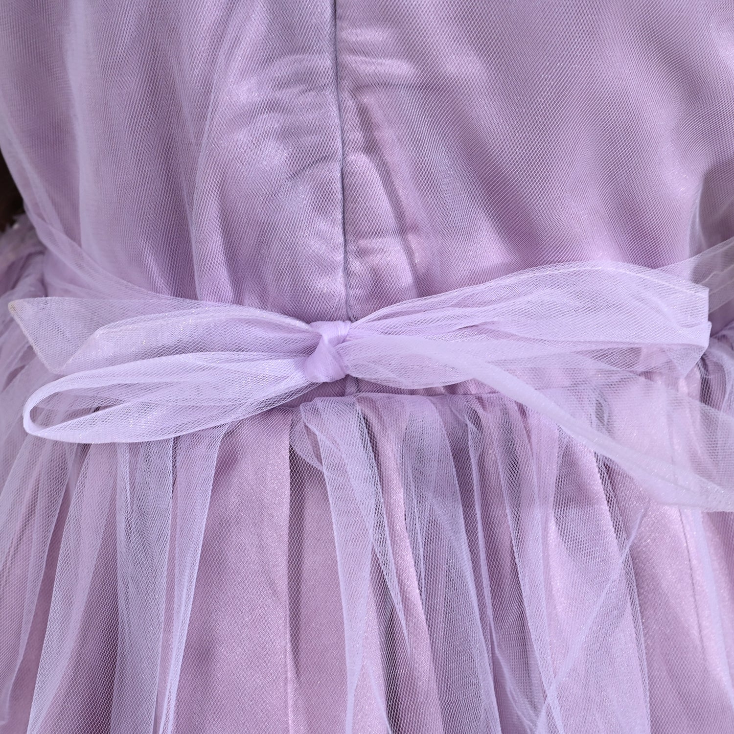 Girls Net Fancy Frock - Purple - Image 5