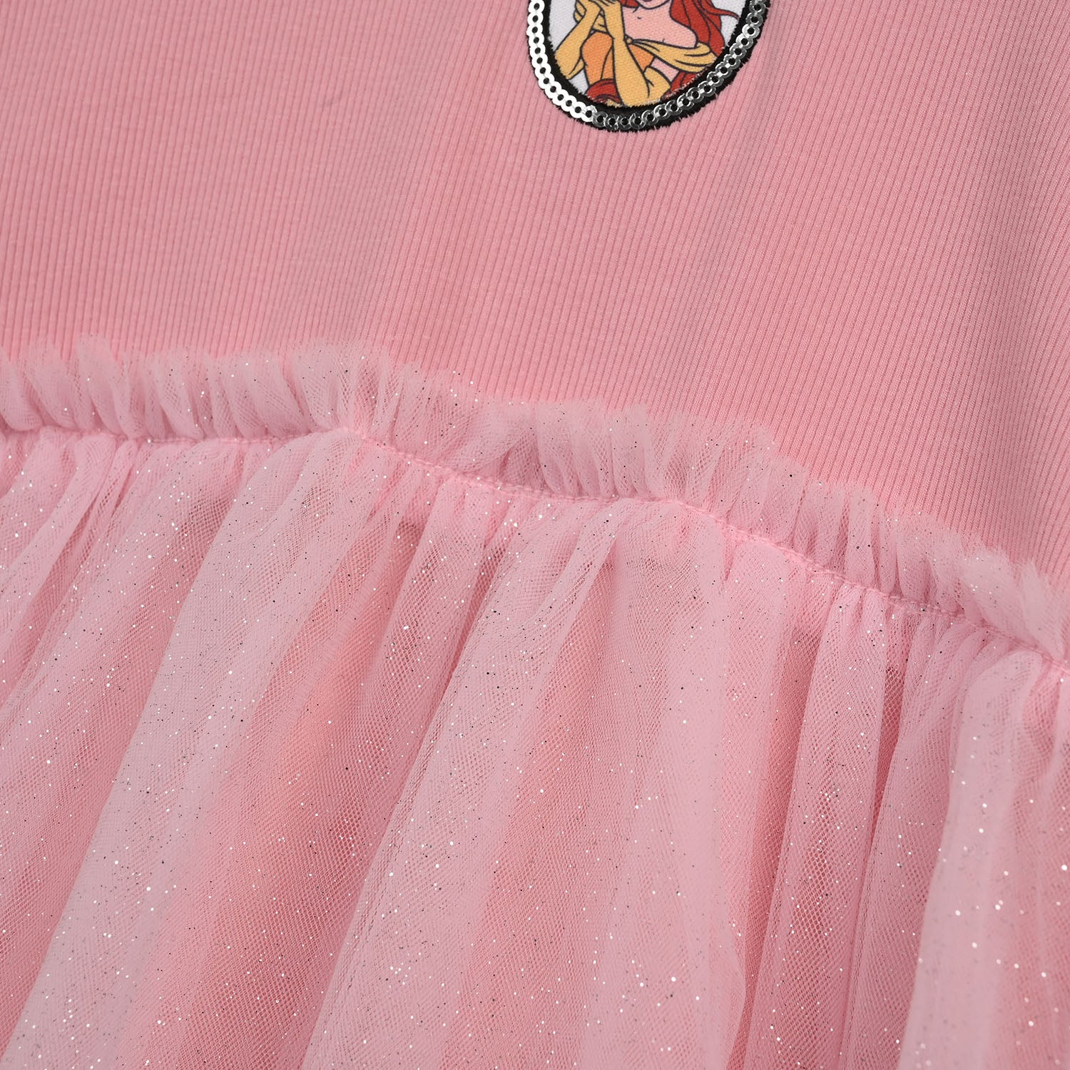Girls Net Frock-Pink - Image 3