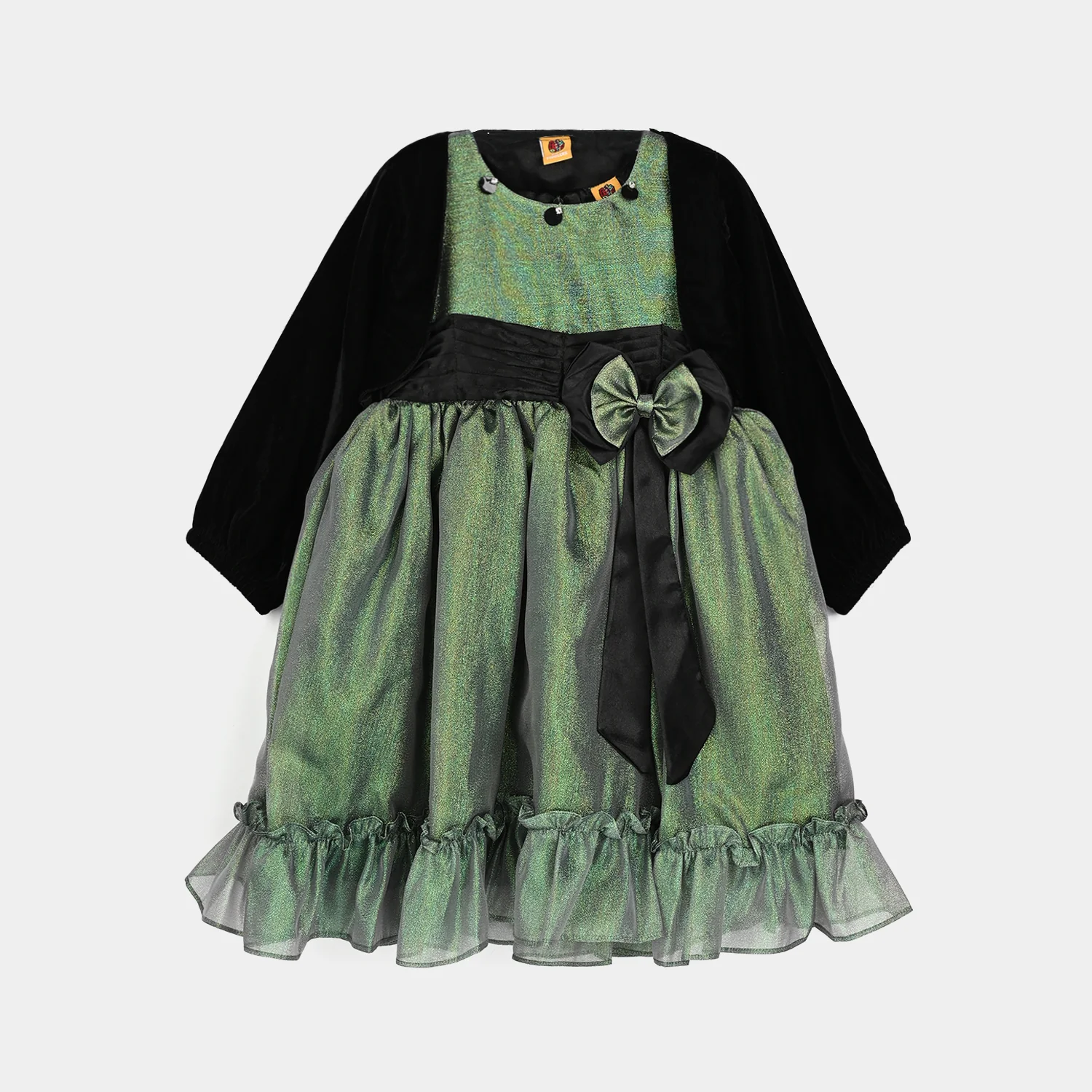 Girls Organza Fancy Frock - Green
