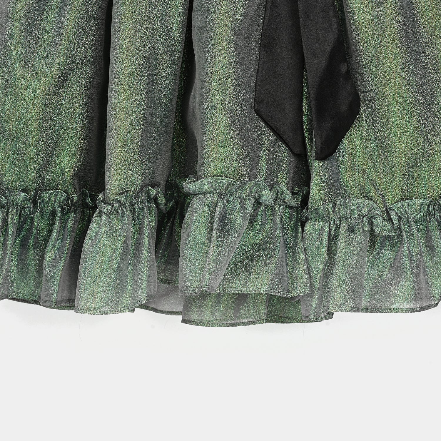 Girls Organza Fancy Frock - Green - Image 3