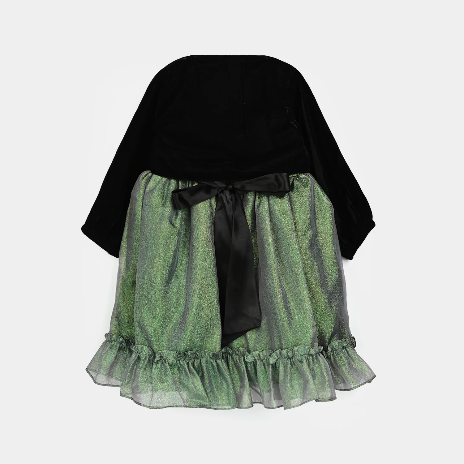 Girls Organza Fancy Frock - Green - Image 4