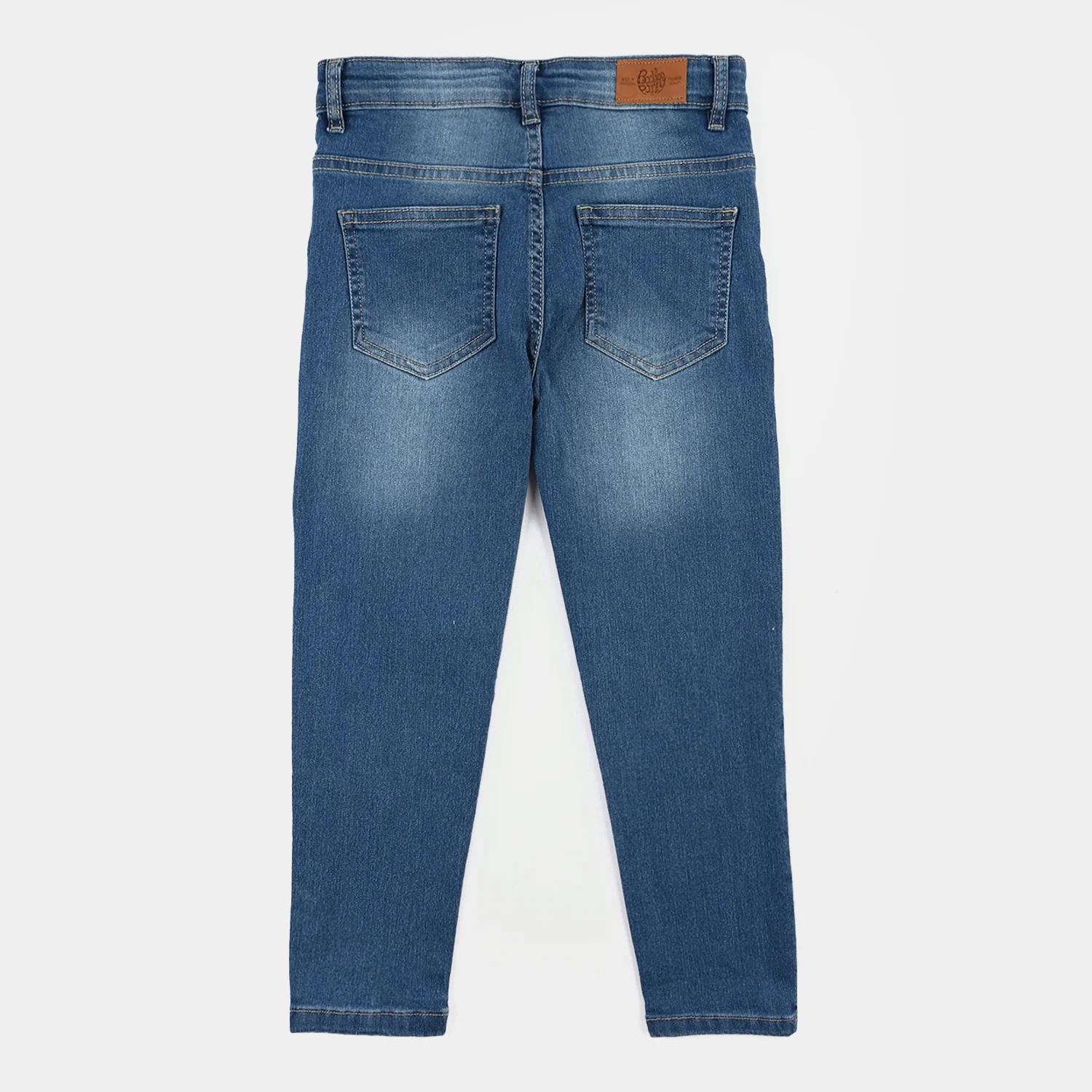 Girls Denim Rigid Pants Basic - Mid Blue - Image 4