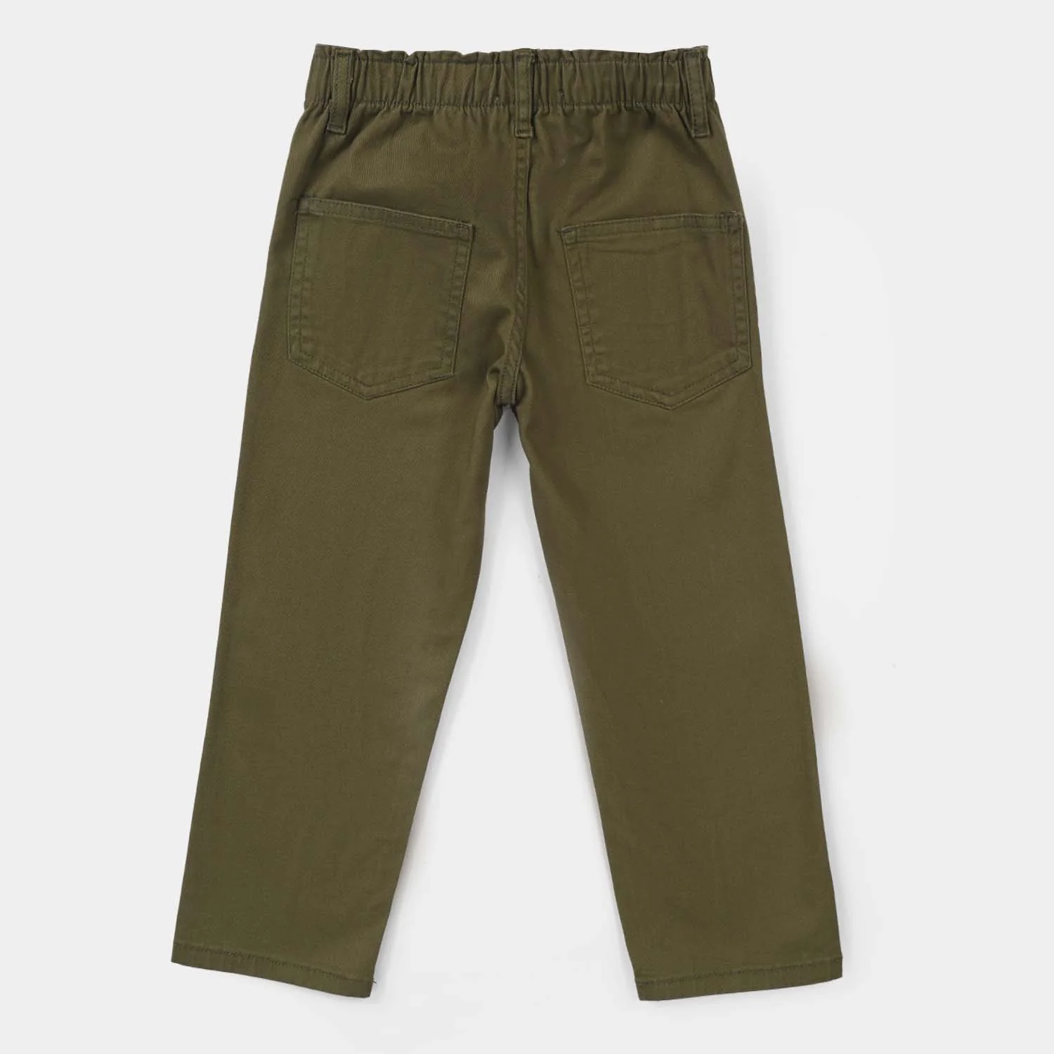 Girls Cotton Twill Pants - Olive Green - Image 3