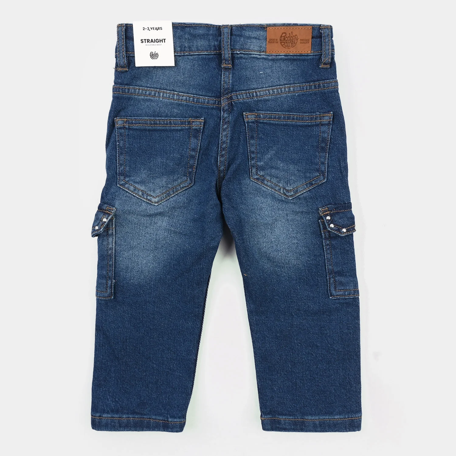 Girls Denim Viscose Pants - Dark Blue - Image 4
