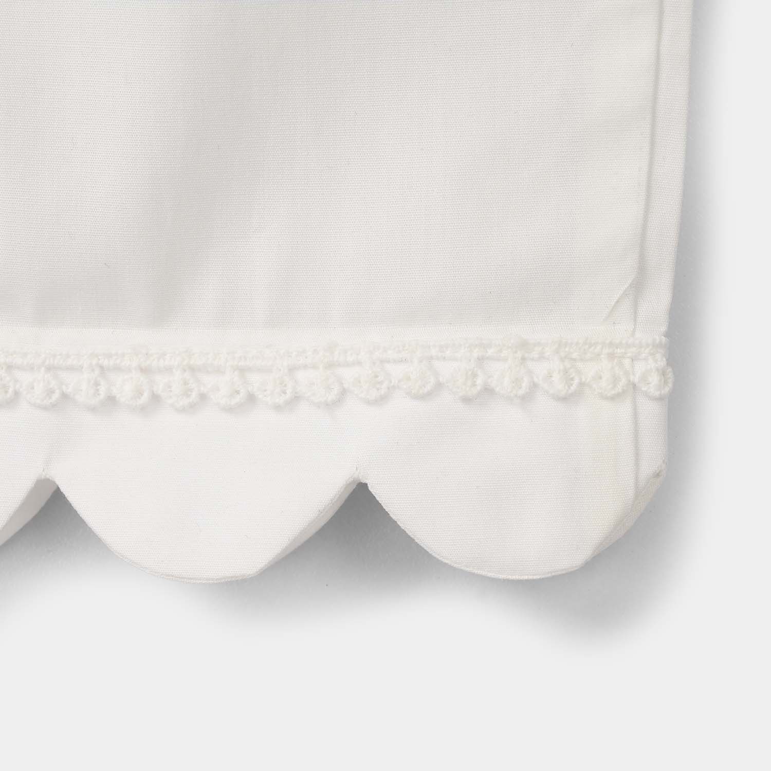Girls Cotton Pants Scallops - White - Image 3