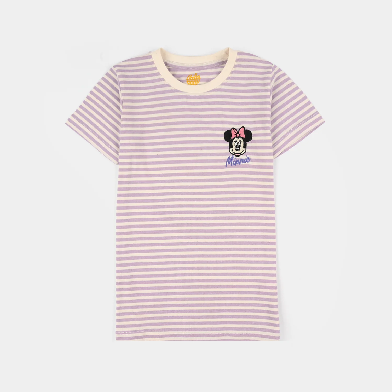 Girls Poly Cotton Jersey Night Suit - Pastel Lilac/White - Image 2