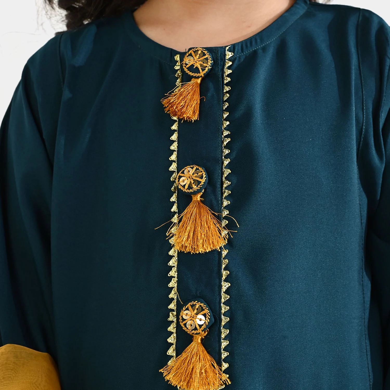 Girls Poly Cambric 3Pcs - Teal Green - Image 3