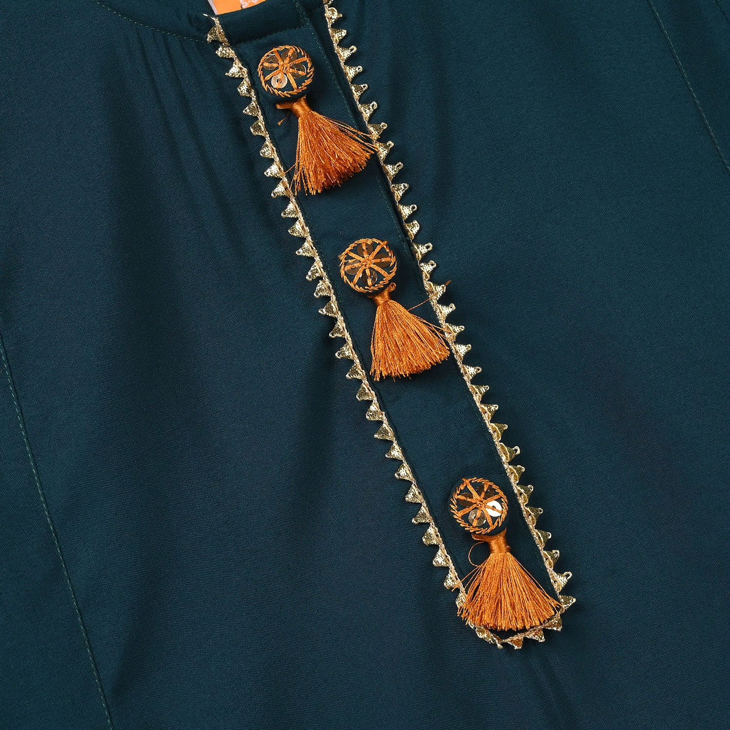 Girls Poly Cambric 3Pcs - Teal Green - Image 7