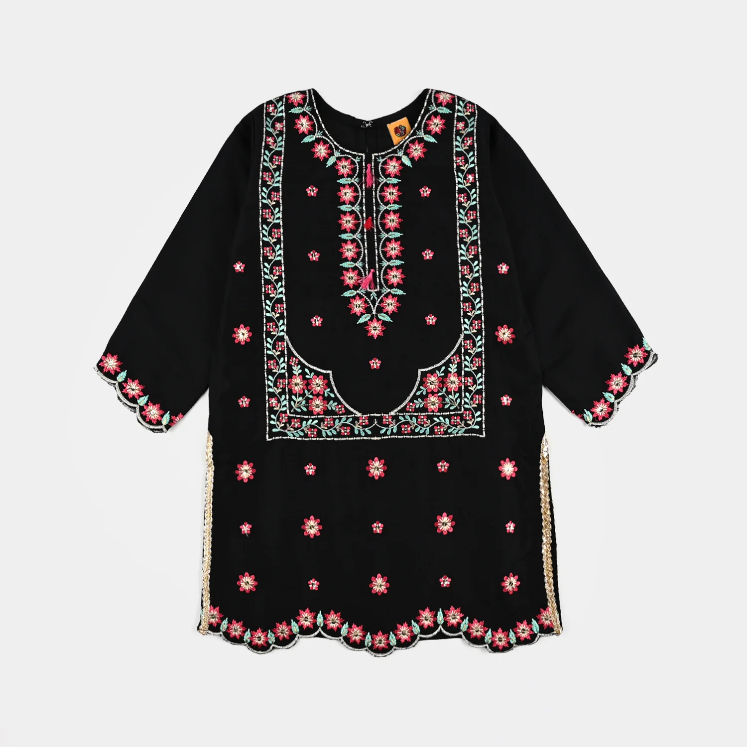 Girls poly cambric 3Pcs Phool Patti - BLACK - Image 2