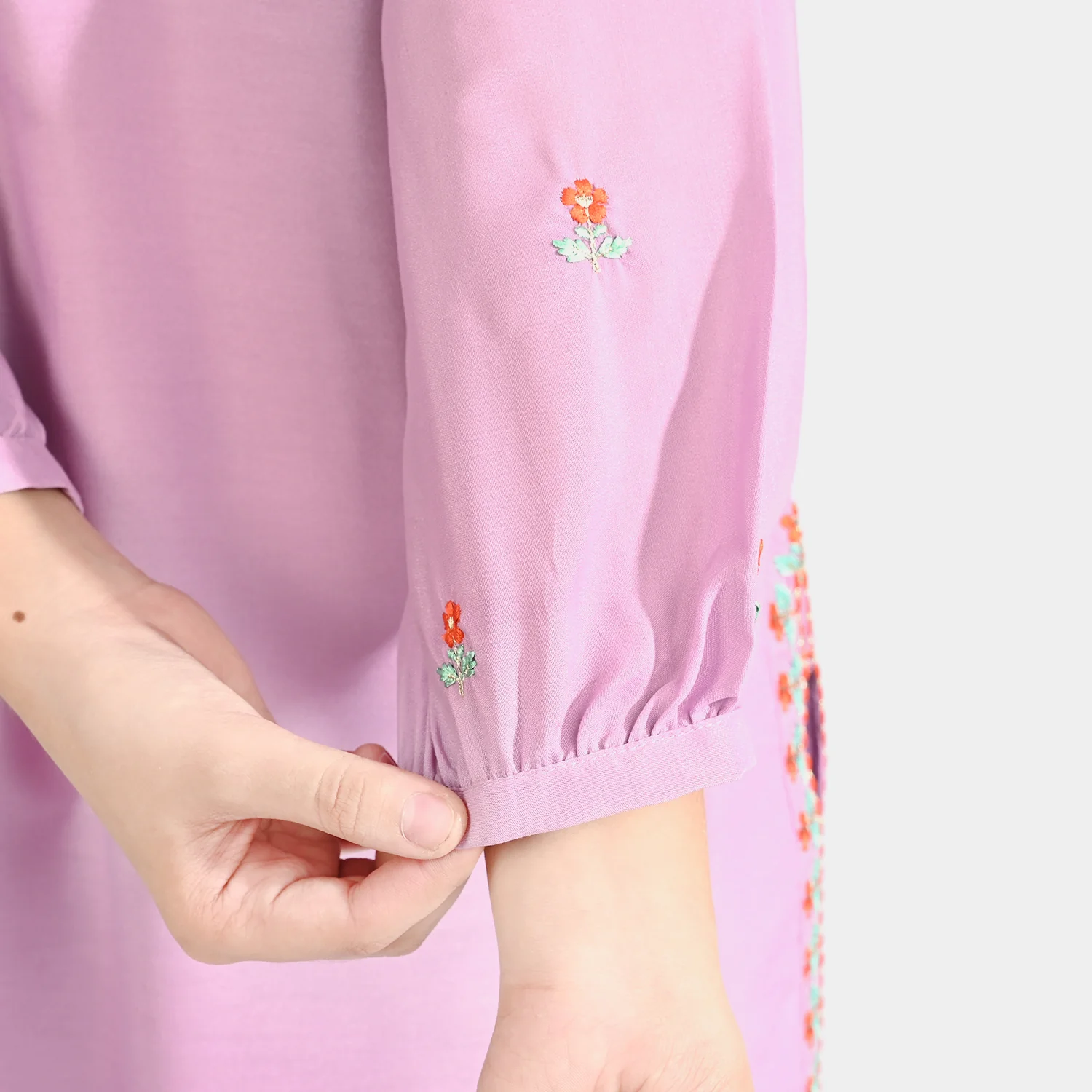 Girls poly cambric Emb 2 Pcs Suit - Image 3