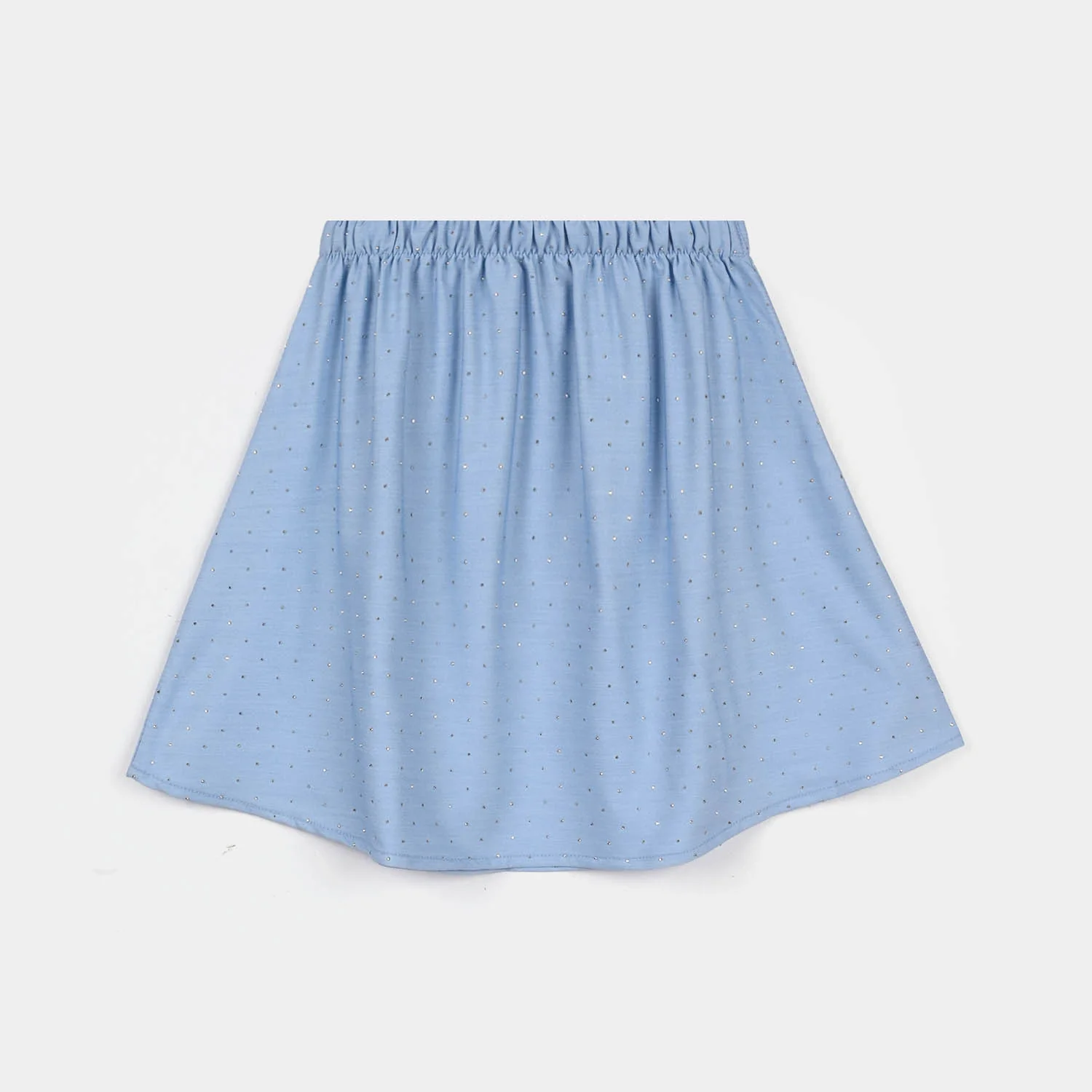 Girls Poly Cambric Shorts Skirt (Stud) - Sky Blue - Image 3