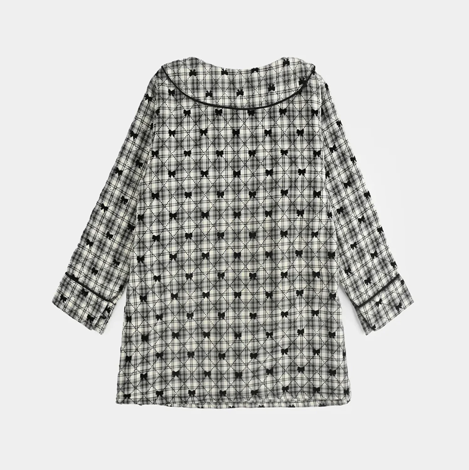Girls Poly Cotton Casual Top Black Bow-Multi - Image 3