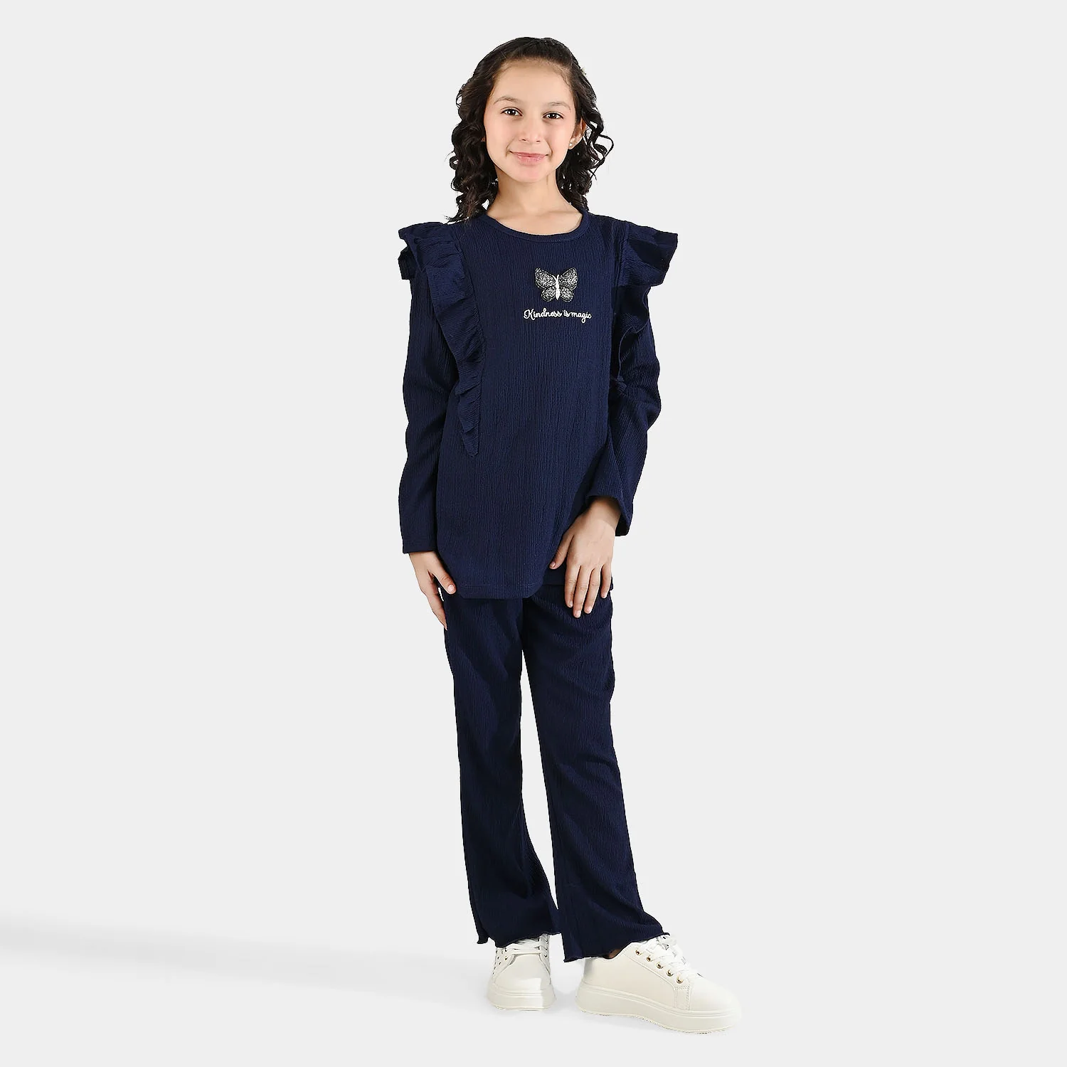 Girls Poly Crinkle 2 Piece KINDNESS IS MAGIC-Blue - Image 3