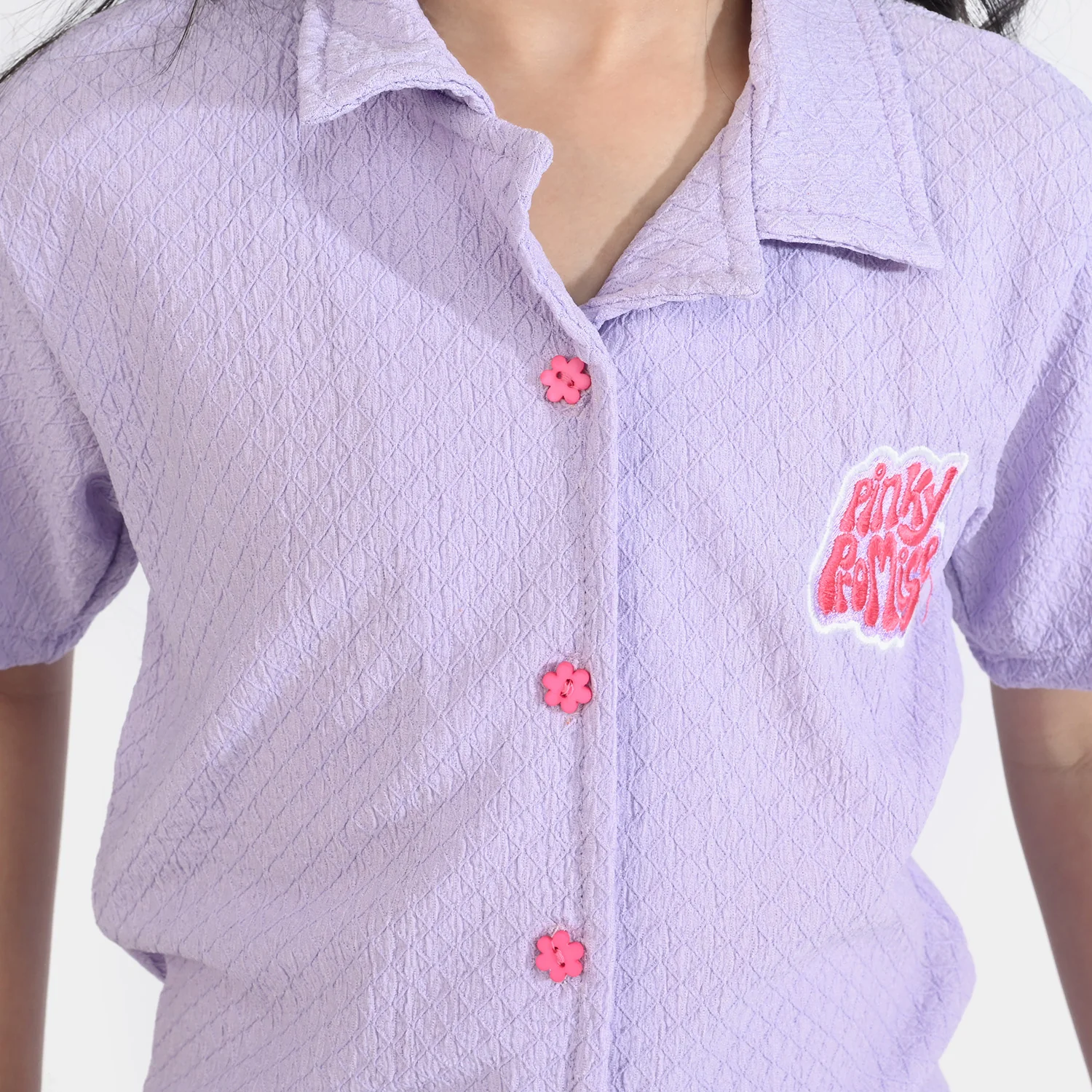 Girls Poly Crinkle 2 Piece Suit Pink Promise - LAVENDER - Image 2
