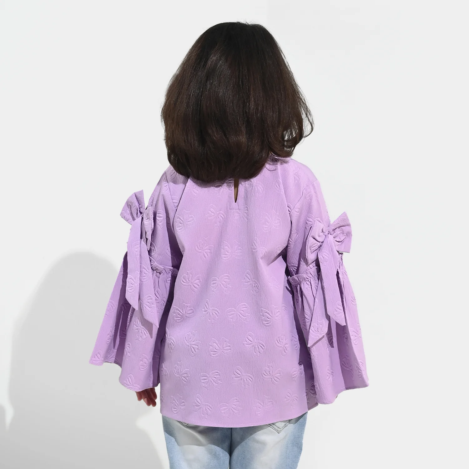 Girls Poly Crinkle Casual Top Lavender Dreams - Image 4