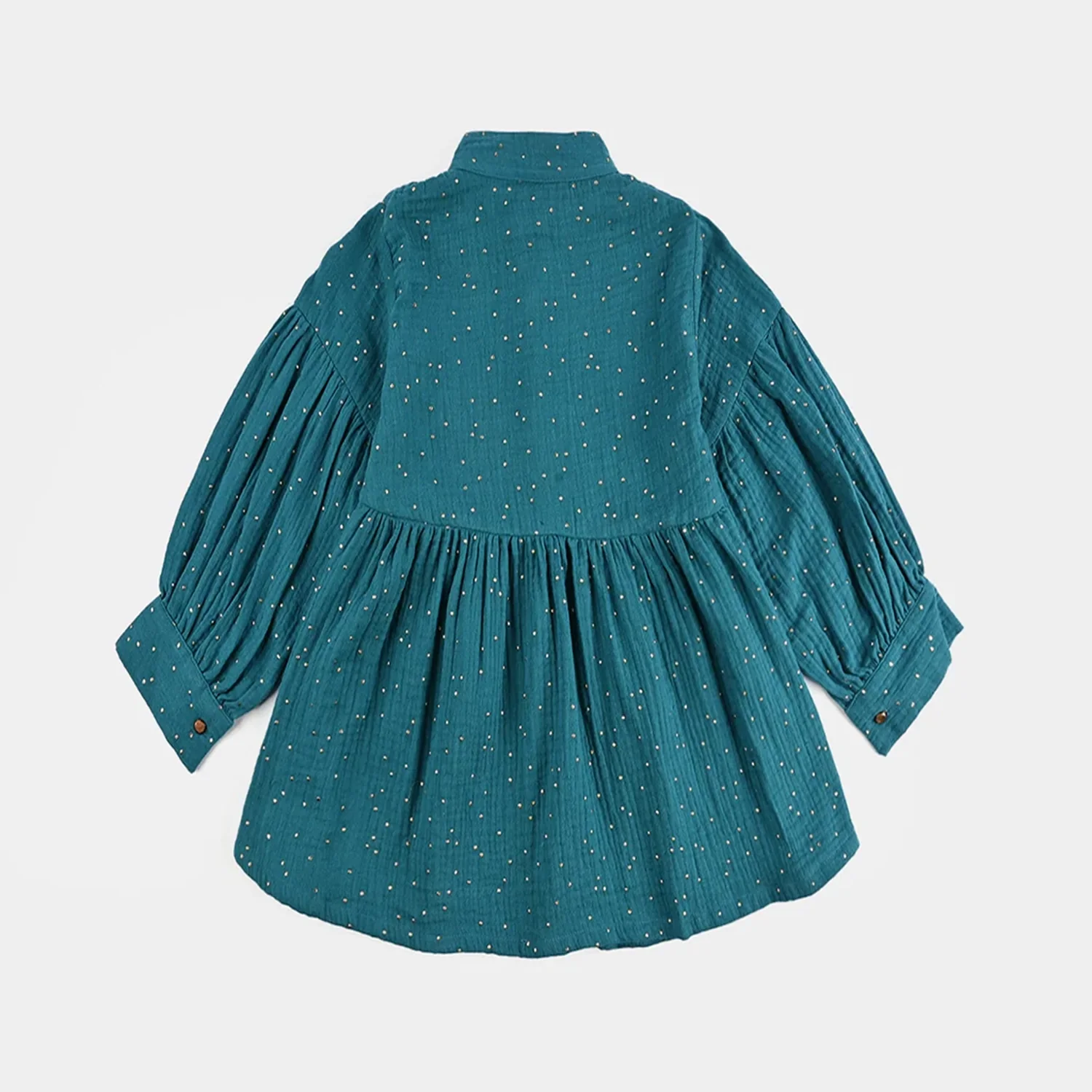 Girls Poly Crinkle Casual Top-Sea Green - Image 3