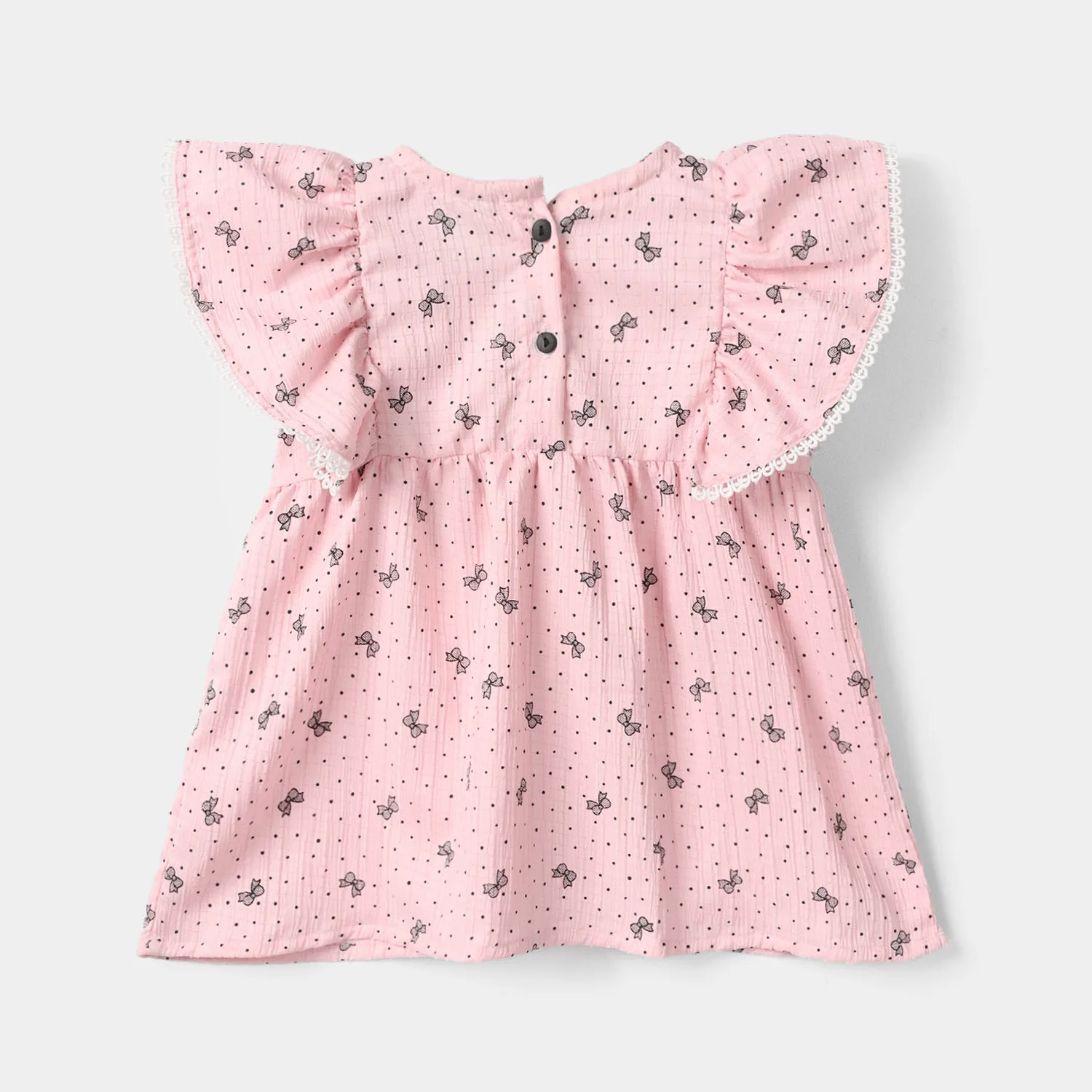 Girls Poly Crinkle Casual Top - Pink - Image 3