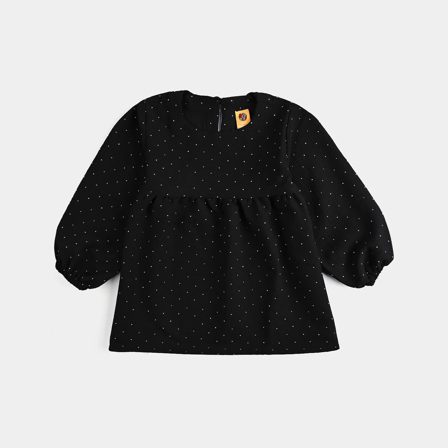 Girls Poly Crinkle CO-Ord Set - BLACK - Image 2