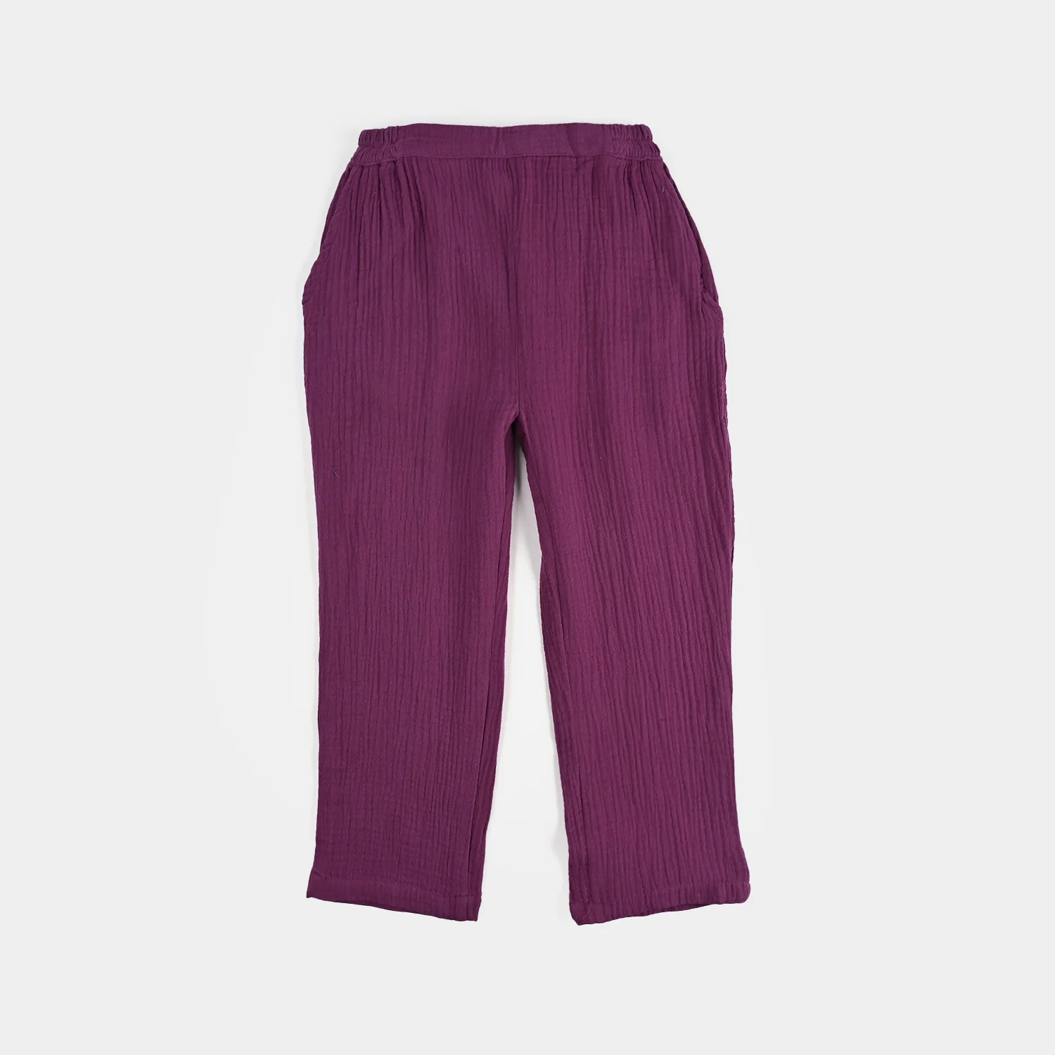 Girls Poly Crinkle Emb Co-Ord Set Plum - Purple - Image 5
