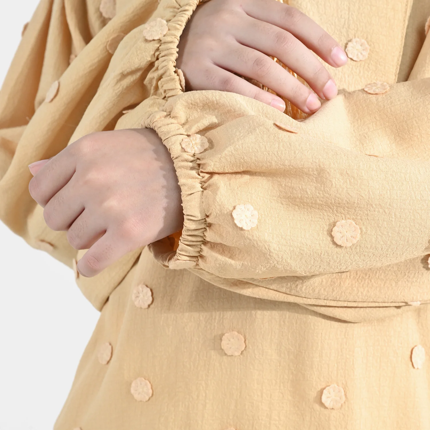 Girls Poly Crinkle Top (Fairy) – Yellow - Image 3