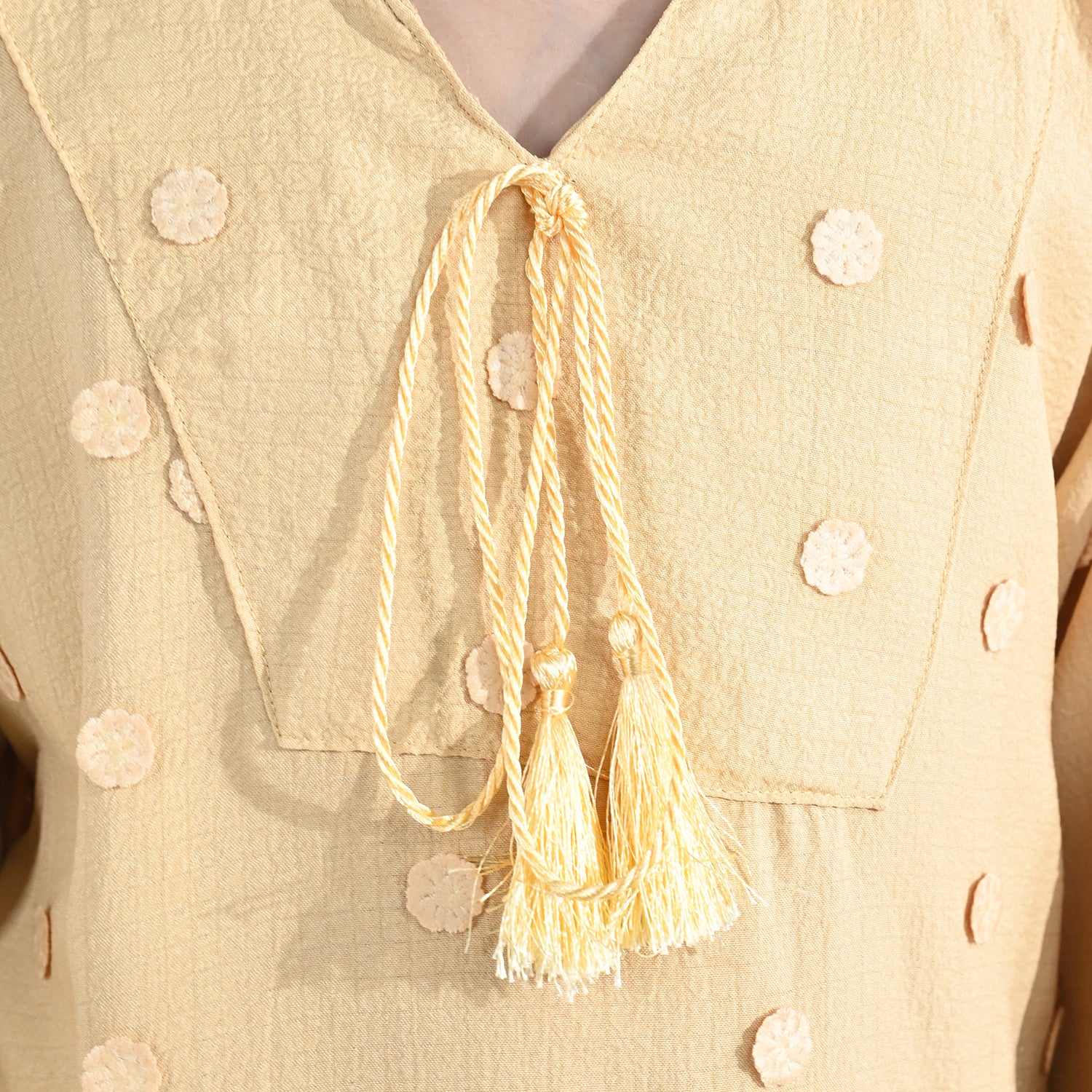 Girls Poly Crinkle Top (Fairy) – Yellow - Image 4